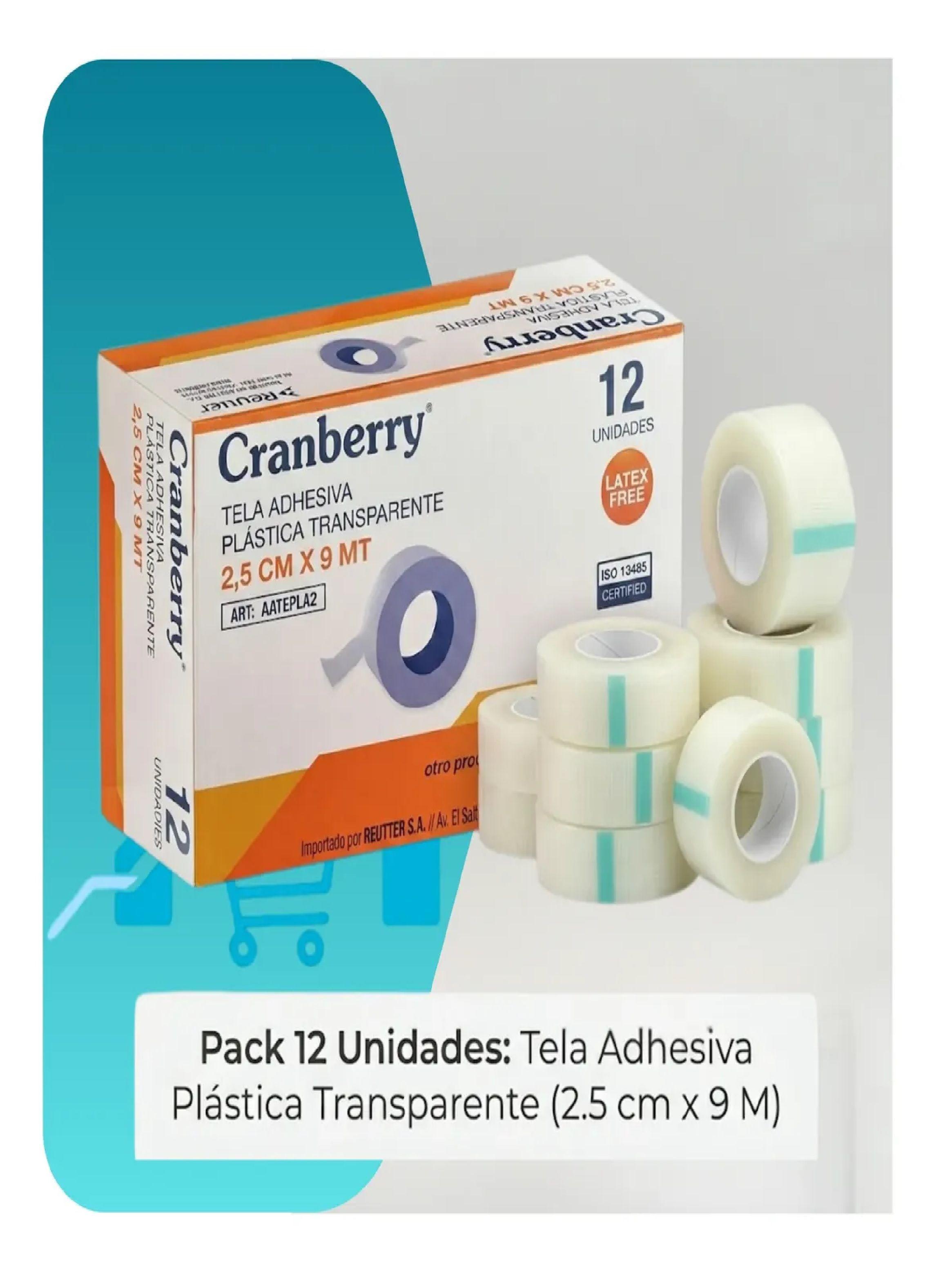 Tela Adhesiva Plastica Transparente 2 5cm Cranberry Pack 12-1