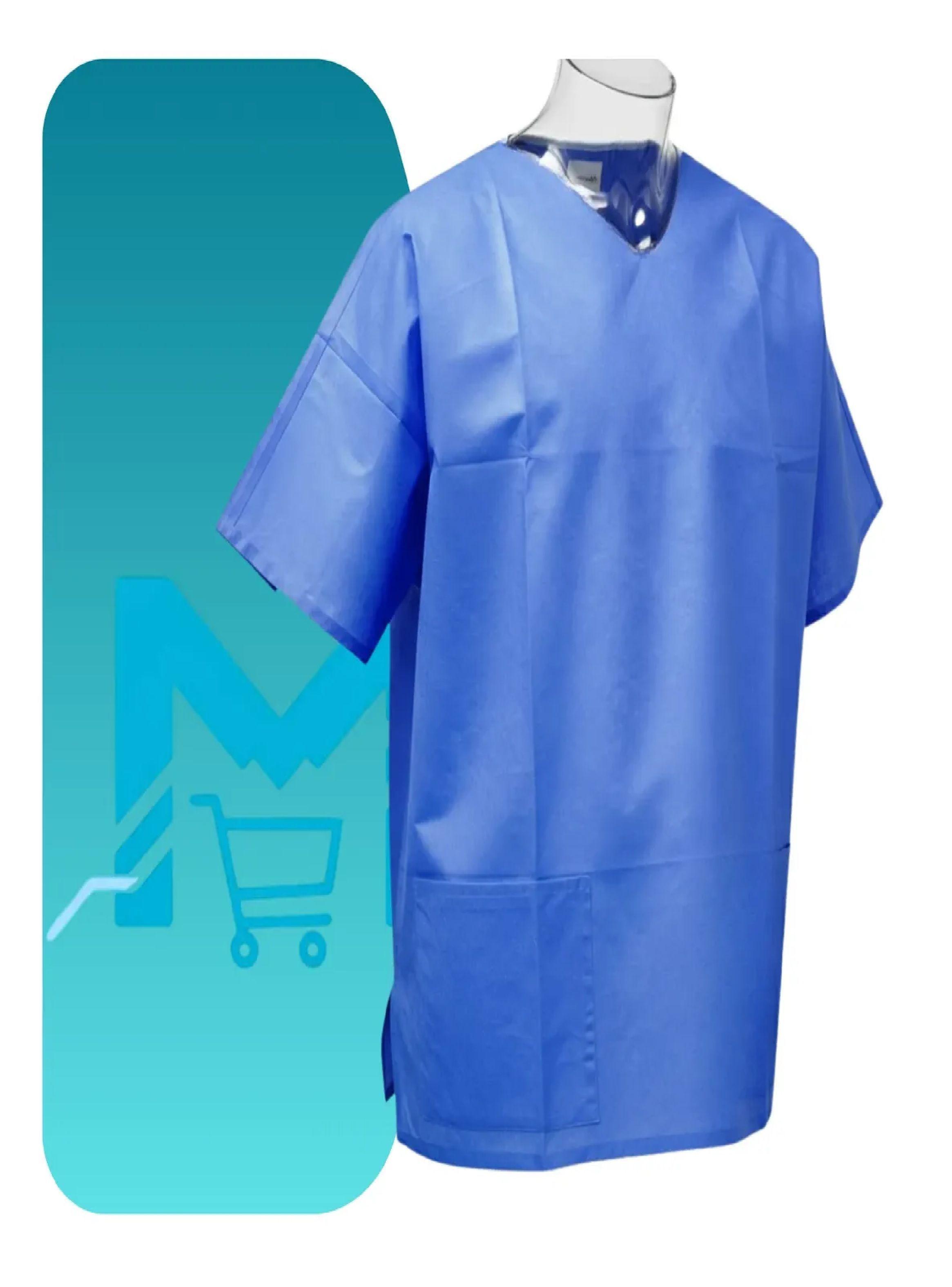 Camisa Clinica Desechable Tela Sms Azul XL Cranberry-3
