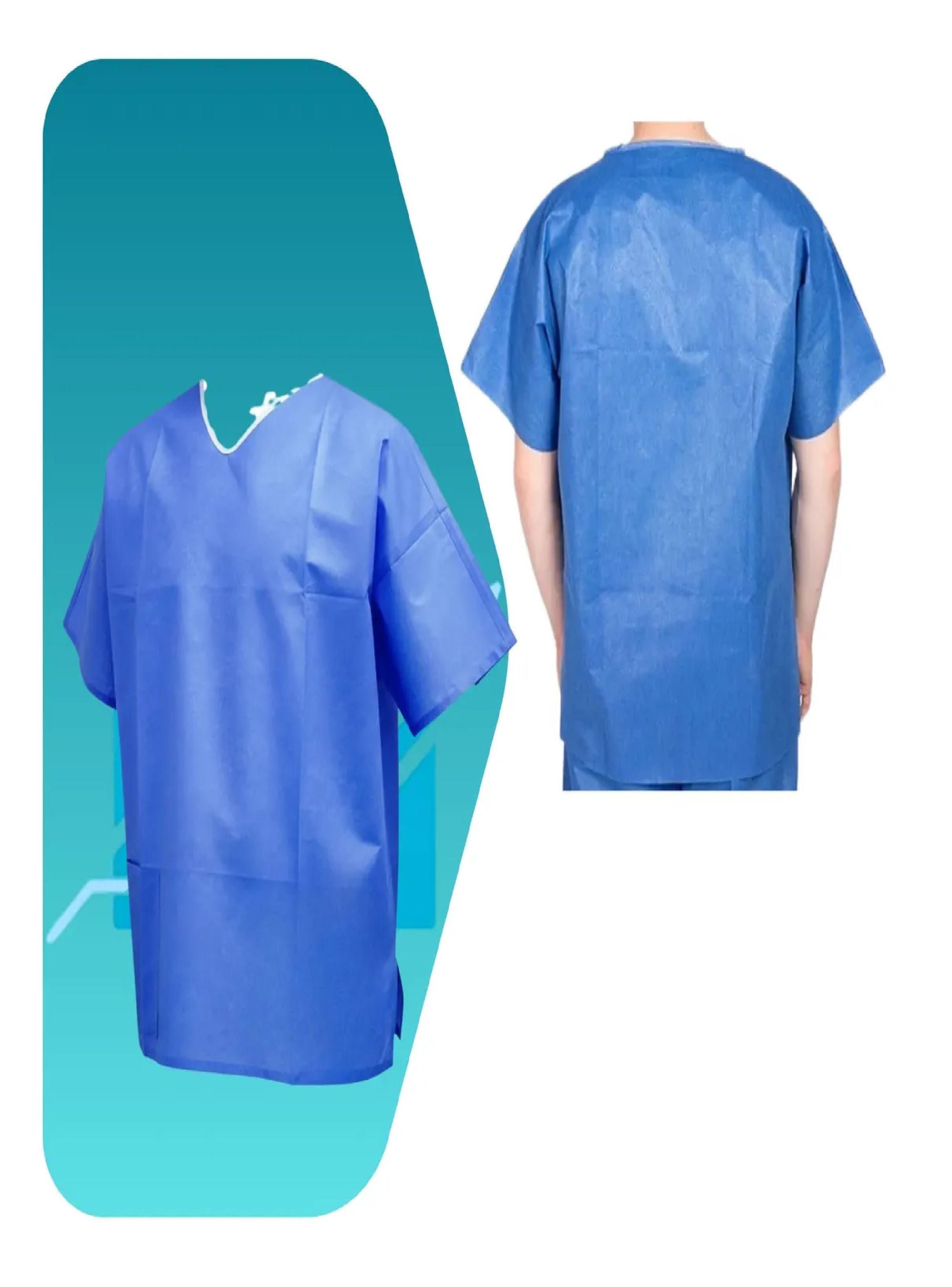 Camisa Clinica Desechable Tela Sms Azul XL Cranberry-4