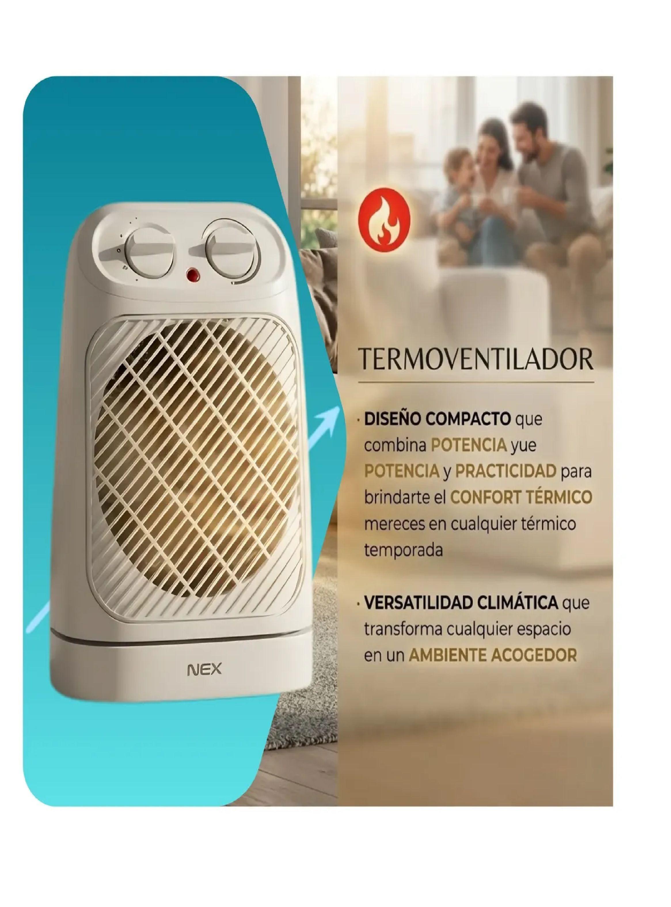 Termoventilador Nex 2000w Oscilante Calefactor Electrico-3