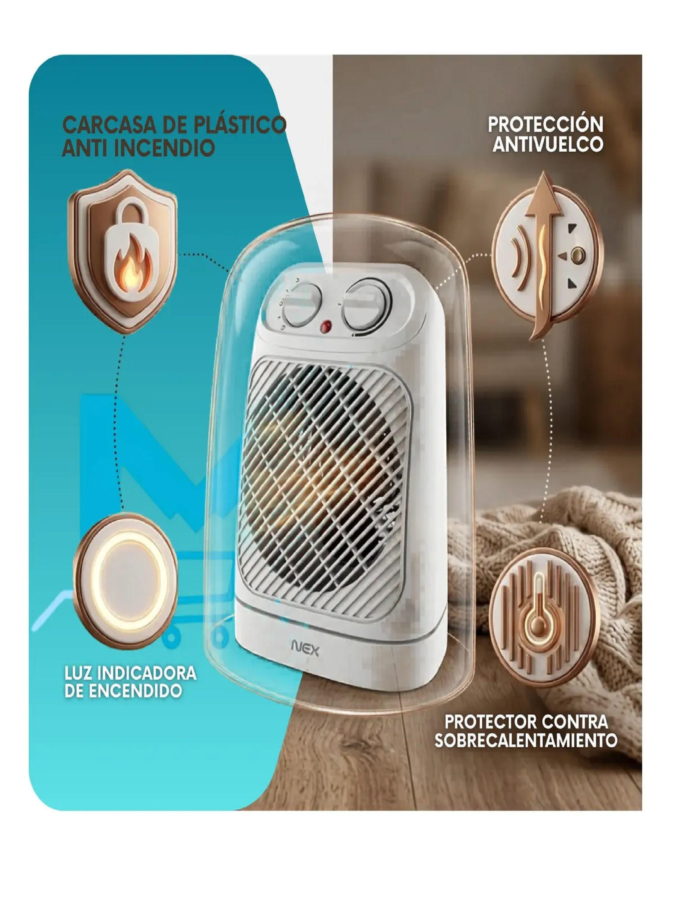 Termoventilador Nex 2000w Oscilante Calefactor Electrico-4
