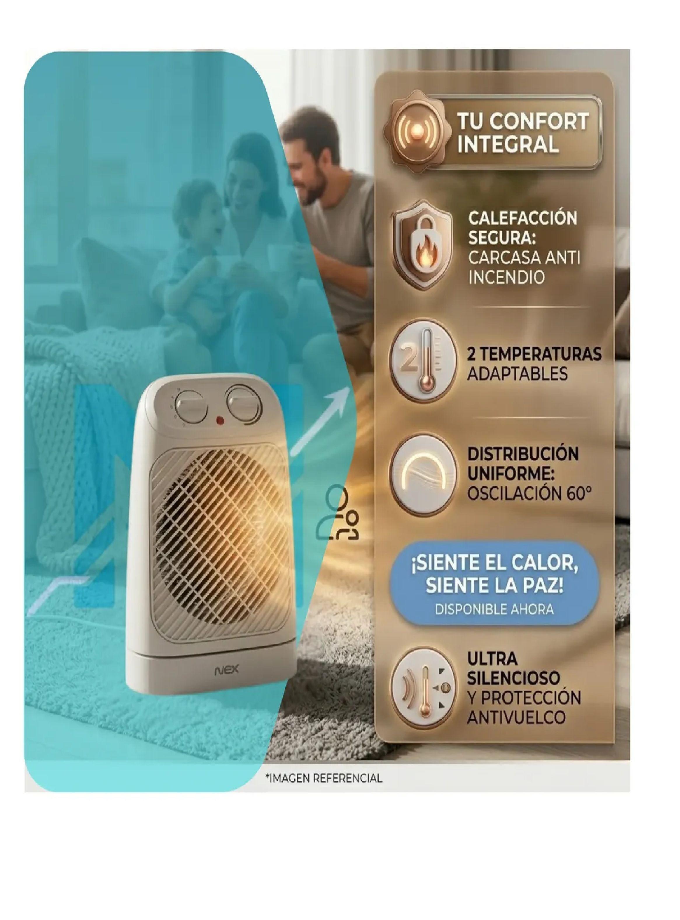 Termoventilador Nex 2000w Oscilante Calefactor Electrico-5