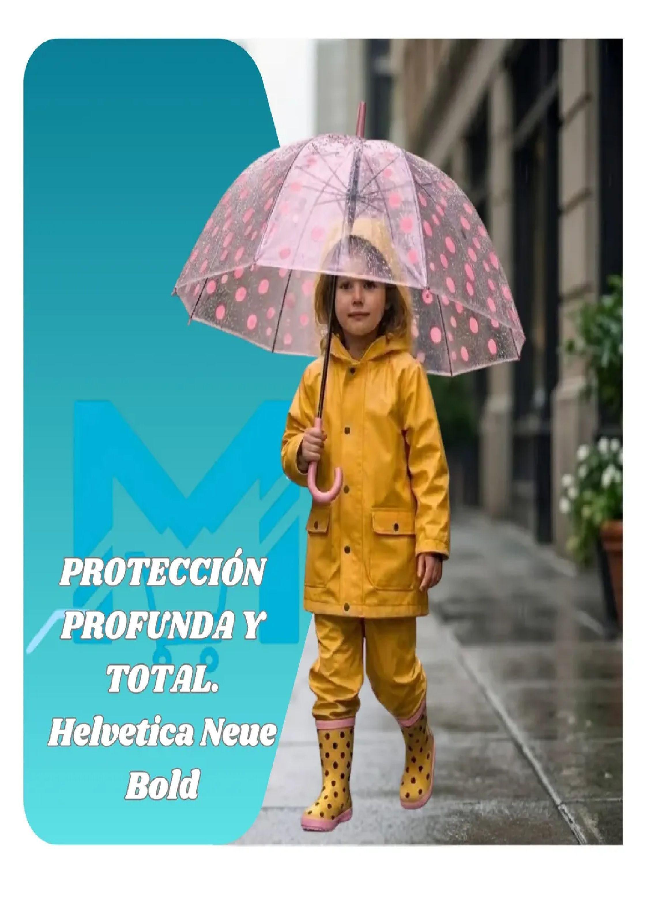 Paraguas Transparente Infantil Automatico De 90 Cm Rosa-3