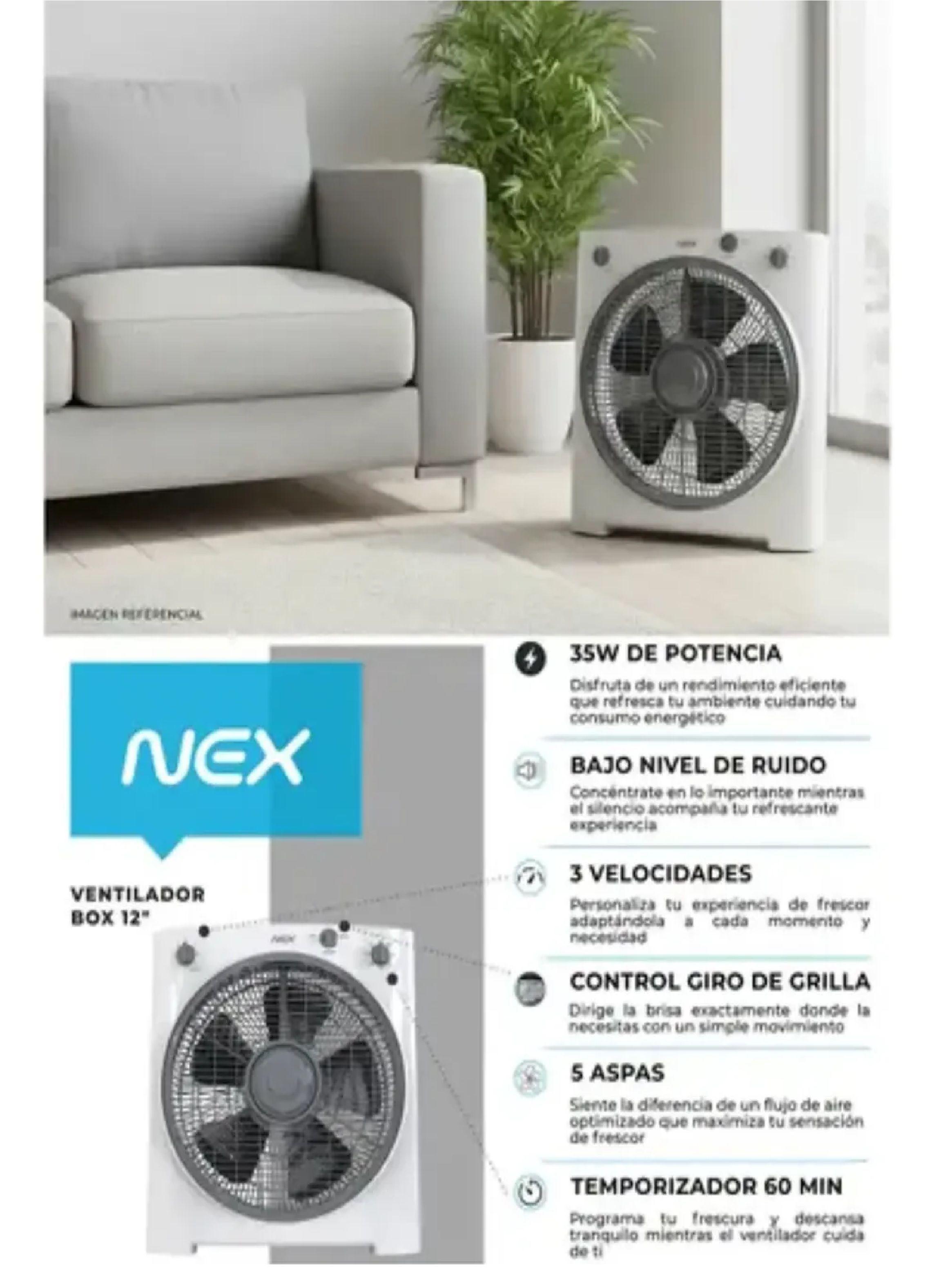 Ventilador Nex Box 12 Pulgadas 35w Blanco Silencioso-3