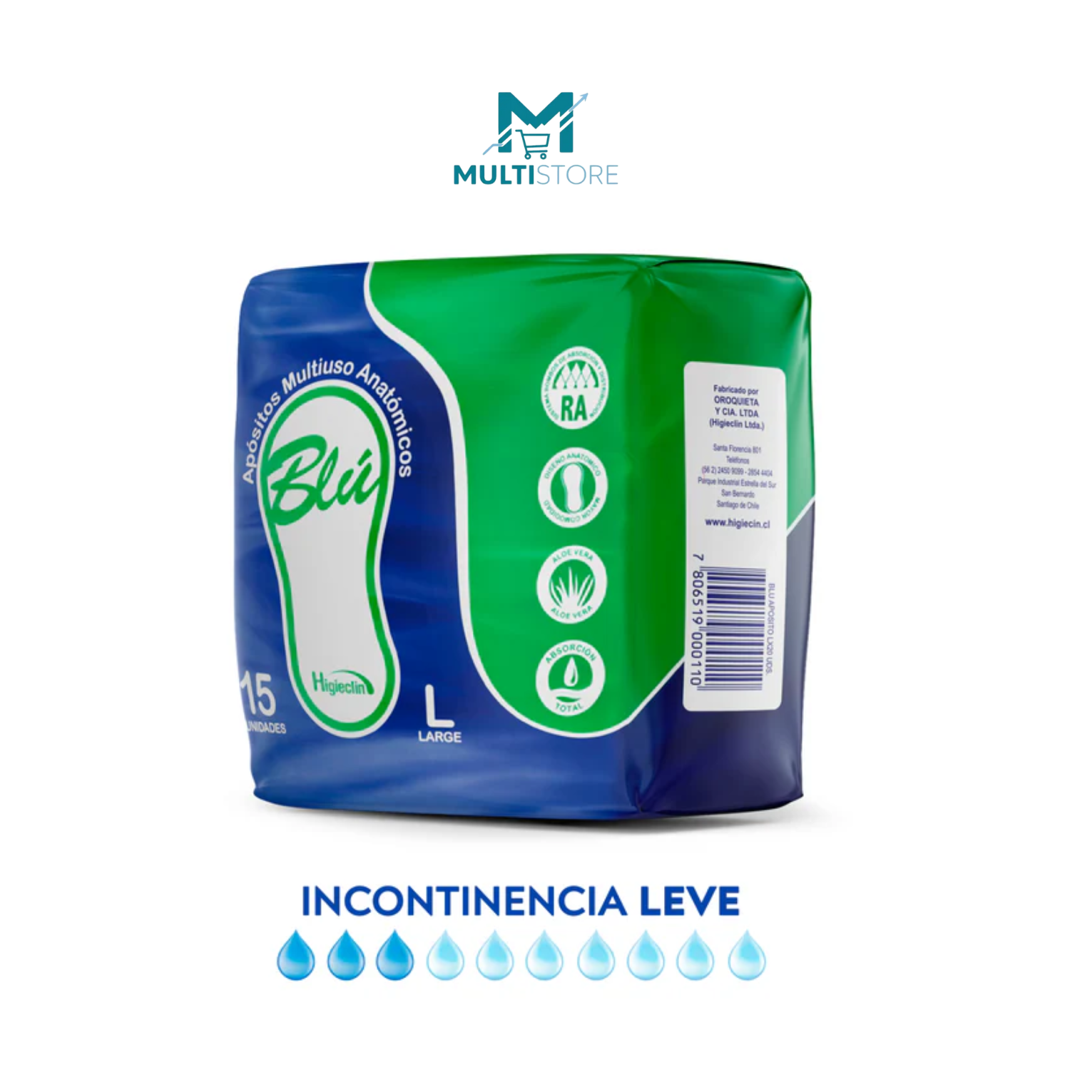 Aposito Blu  Anatómico X15 - Incontinencia Leve Y Discreta-2