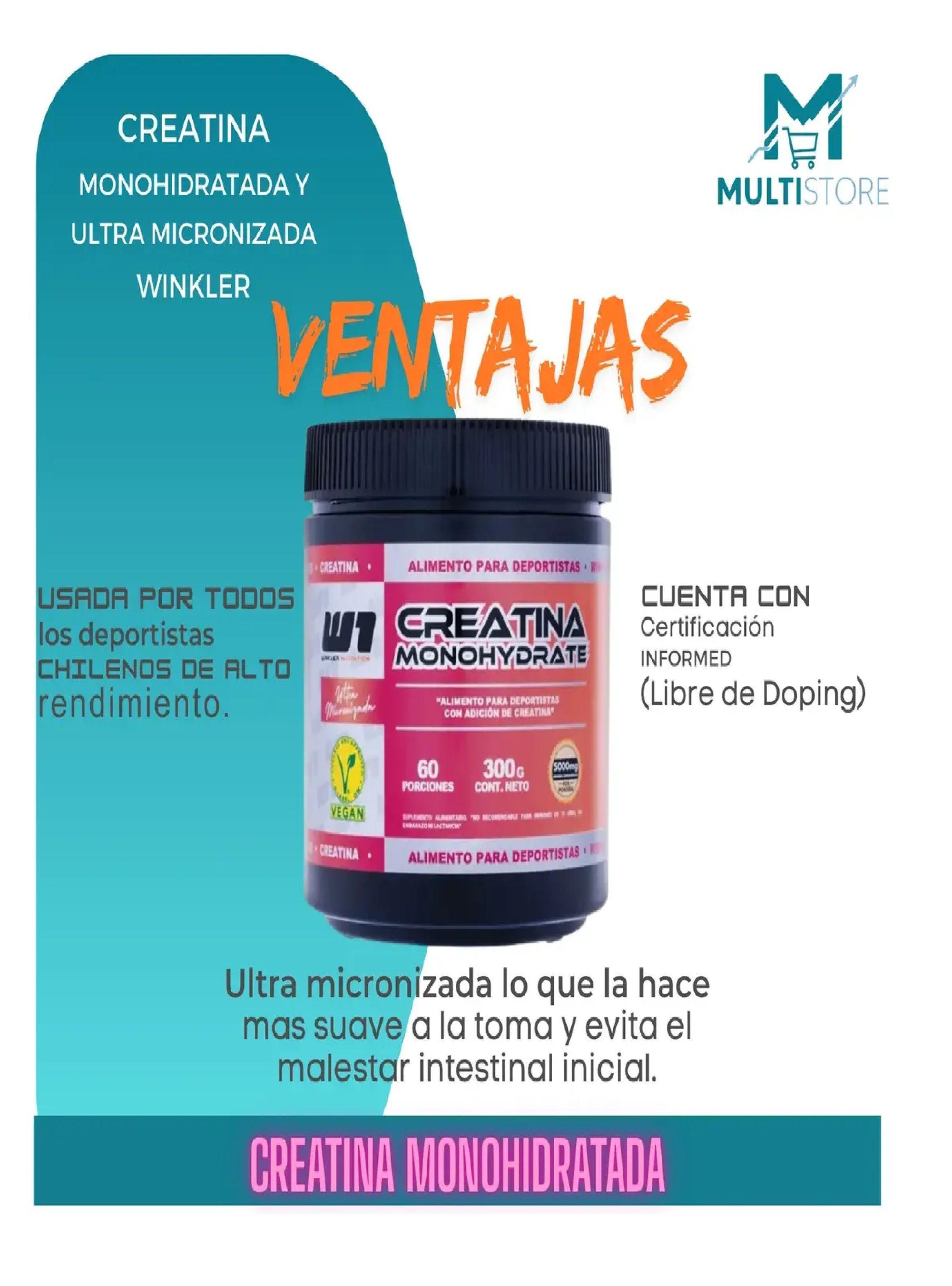 Creatina Monohidratada Winkler Nutrition 300g W1 Rendimiento-4