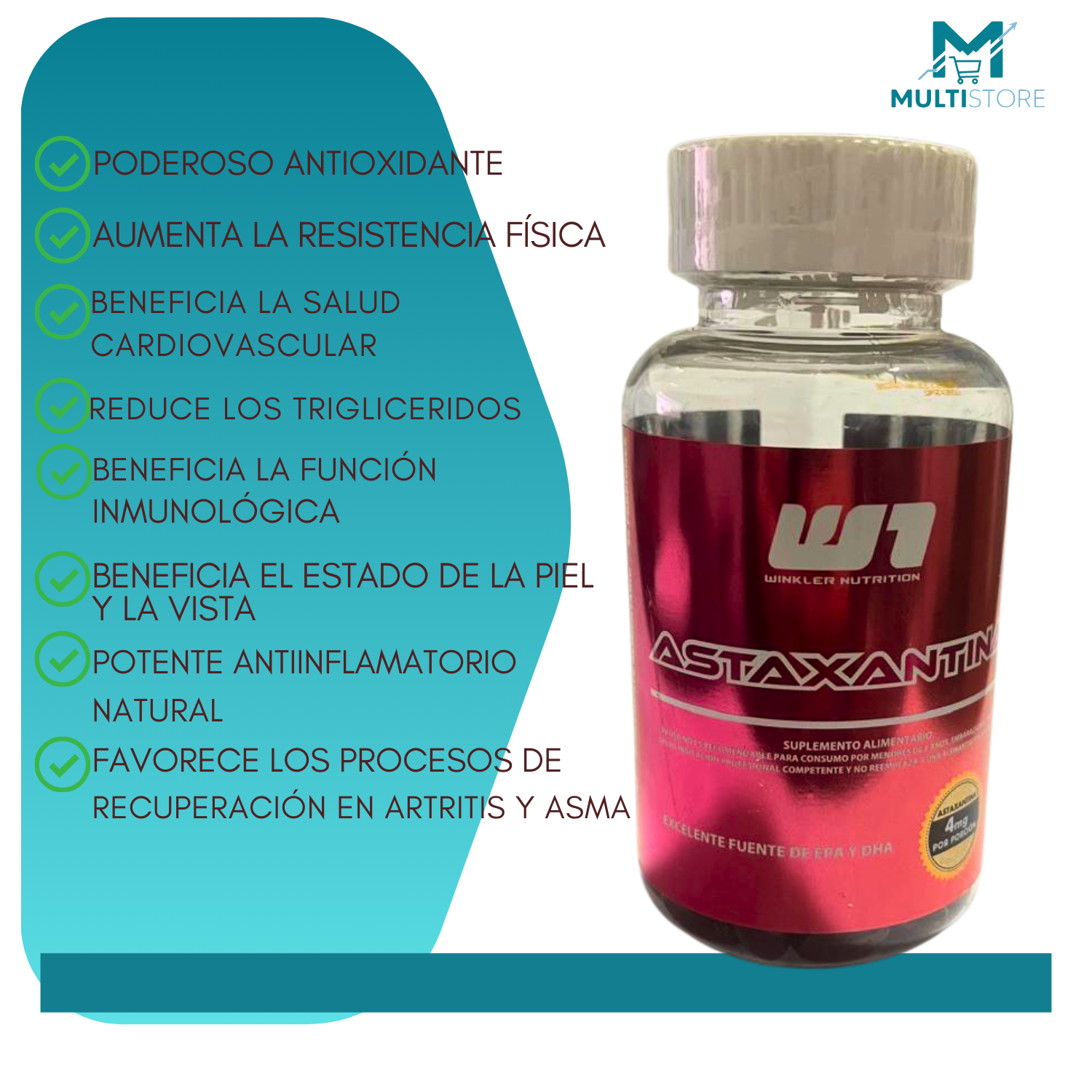 Astaxantina 90 Cap. W1 Potente Antioxidante Piel Y Ojos -3