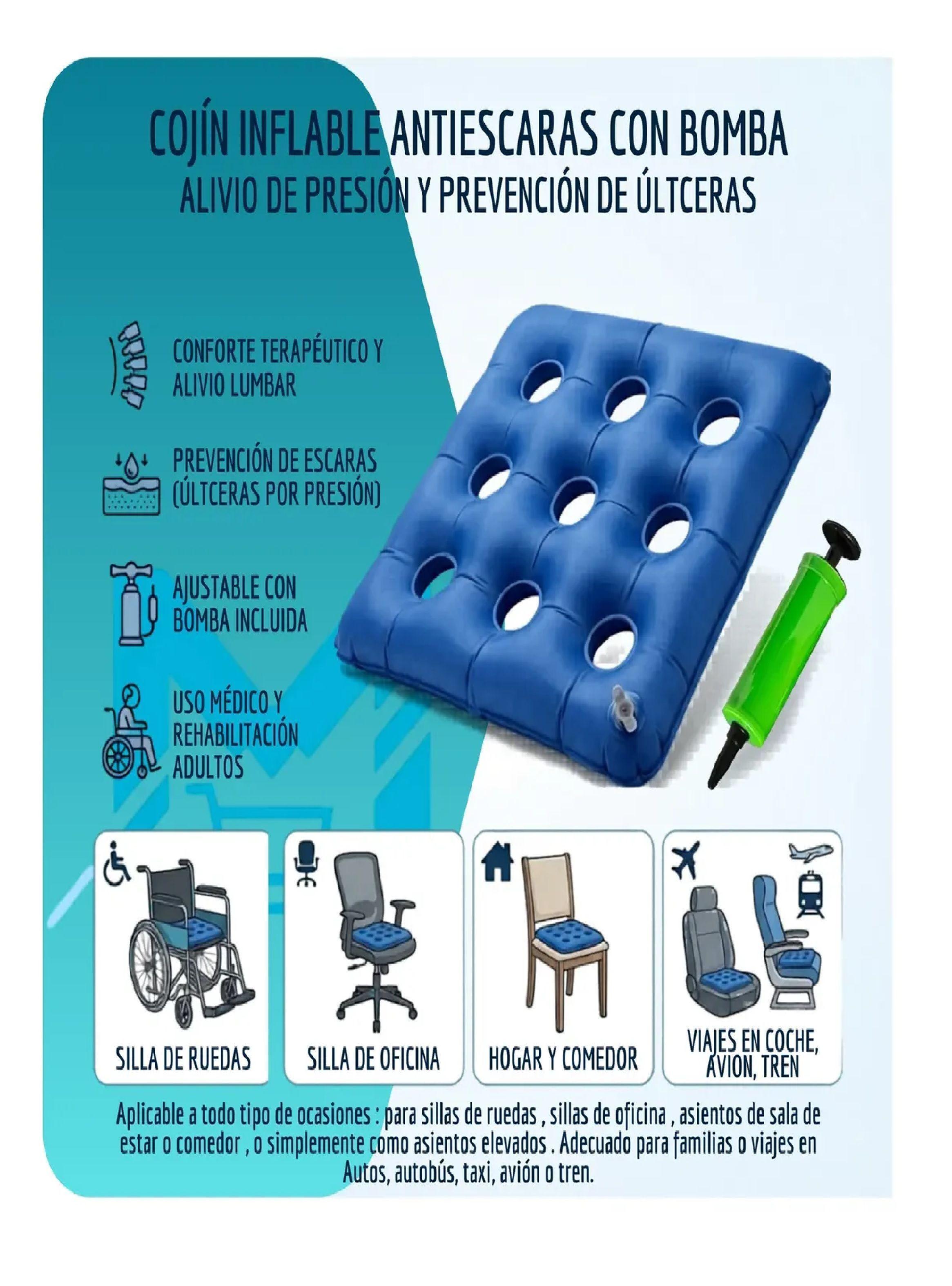 Coj n Antiescaras Inflable Bombin Alivio Presion Ortopedico-5