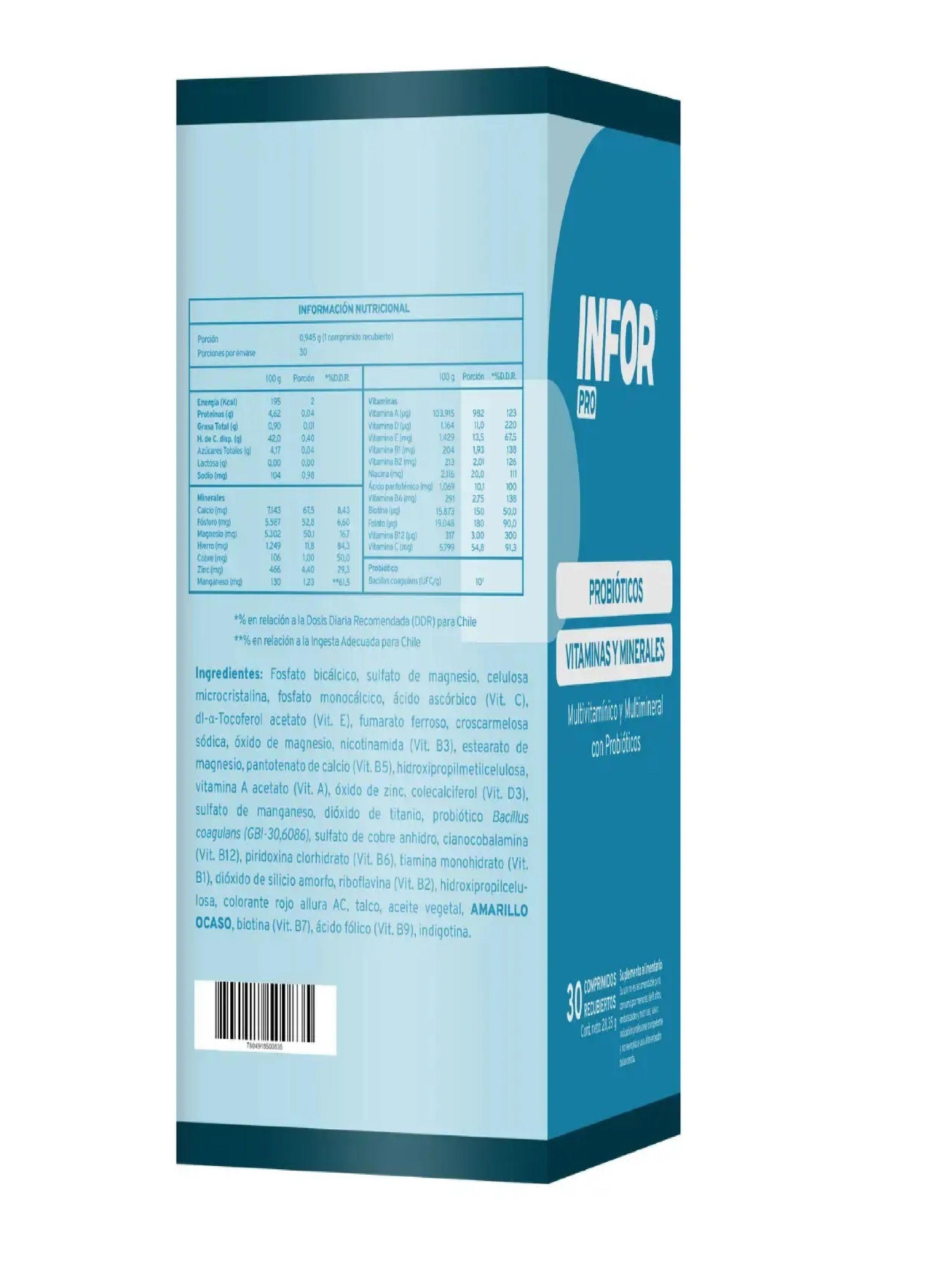 Infor Pro Multivitaminico Con Probioticos 30 Comprimidos-7