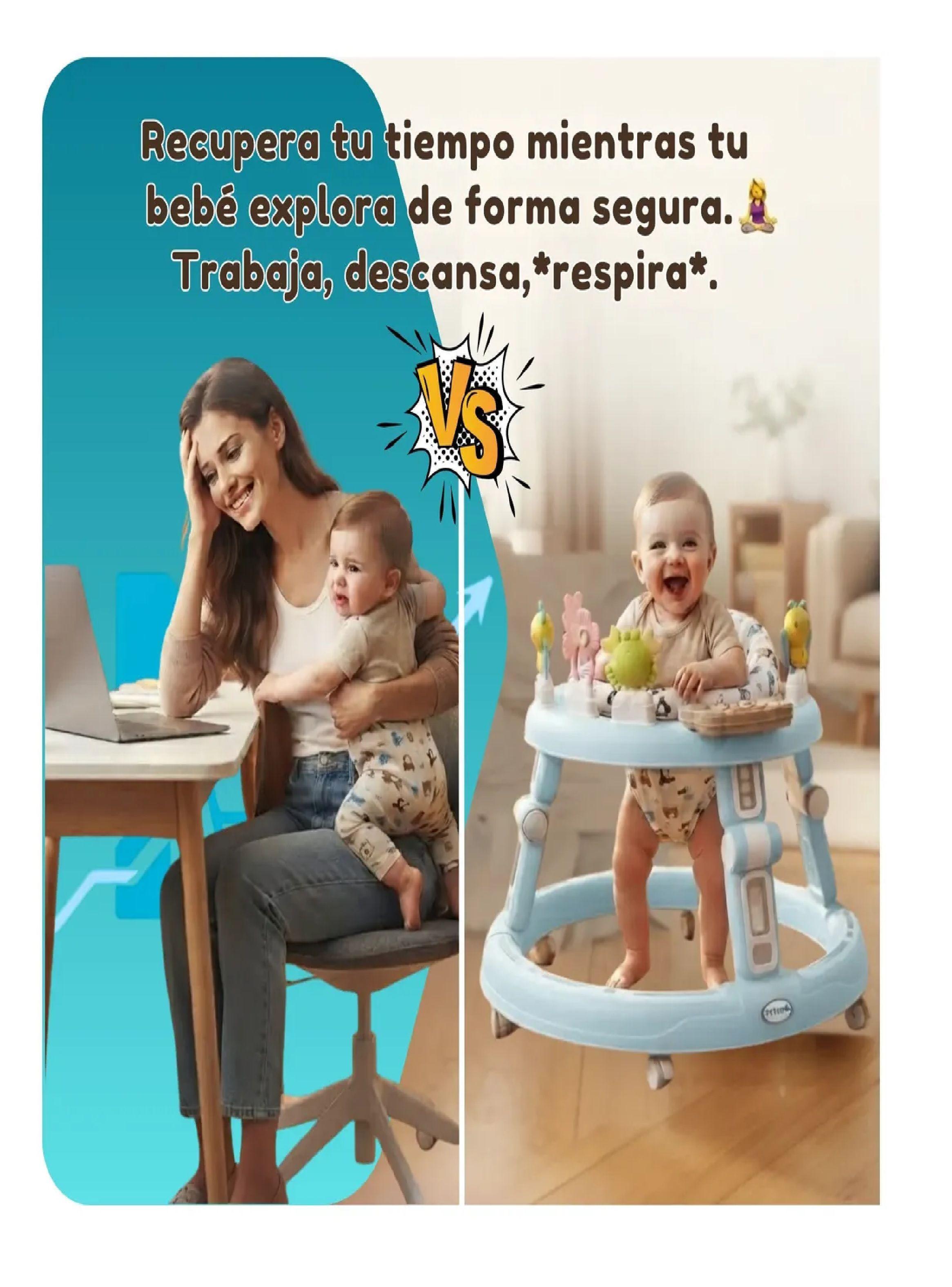 Andador Caminador Para Bebe Plegable Centro De Actividades Celeste-1