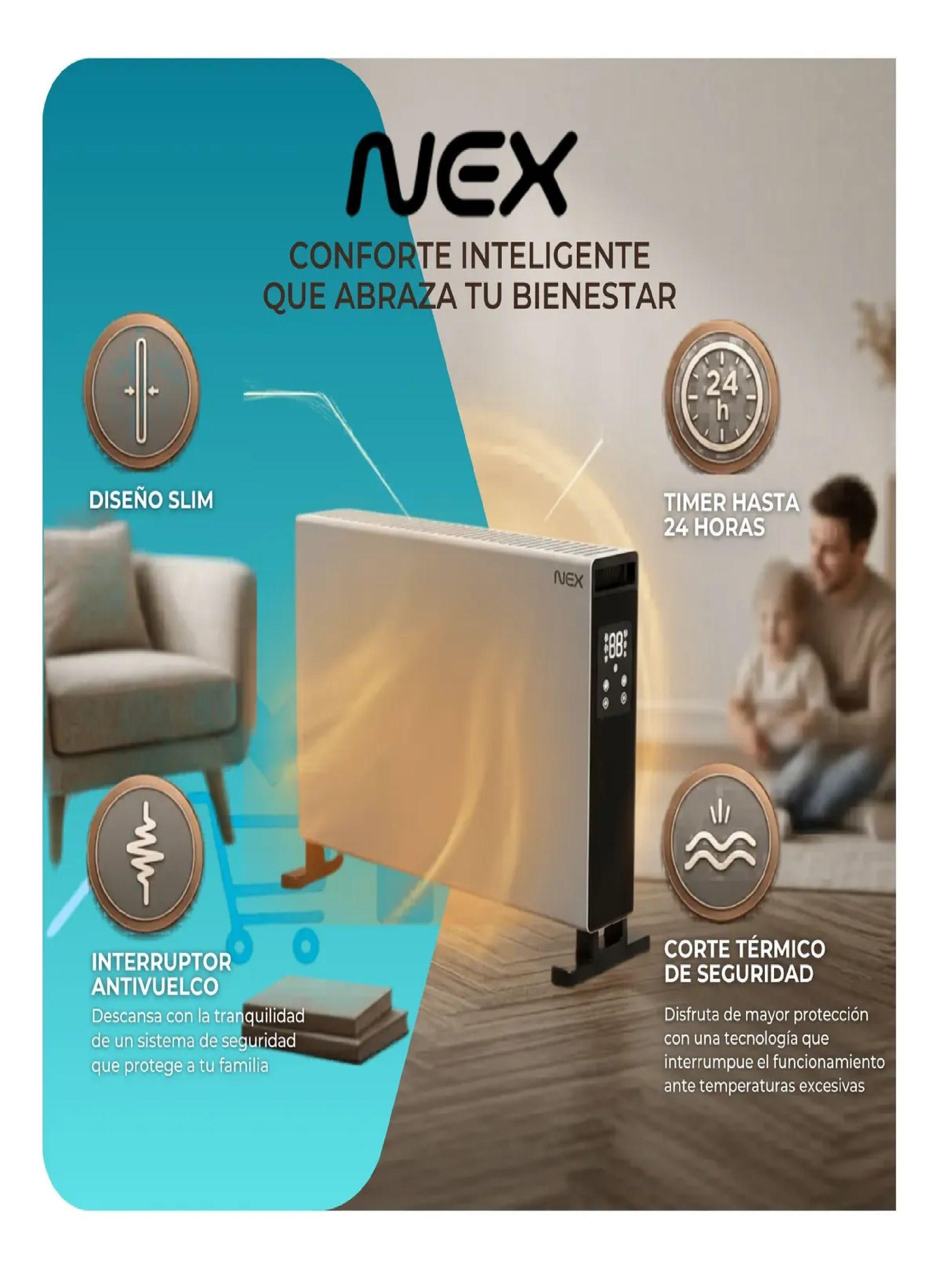 Convector Digital Nex Ec2000digt 1800w Timer Programable-2