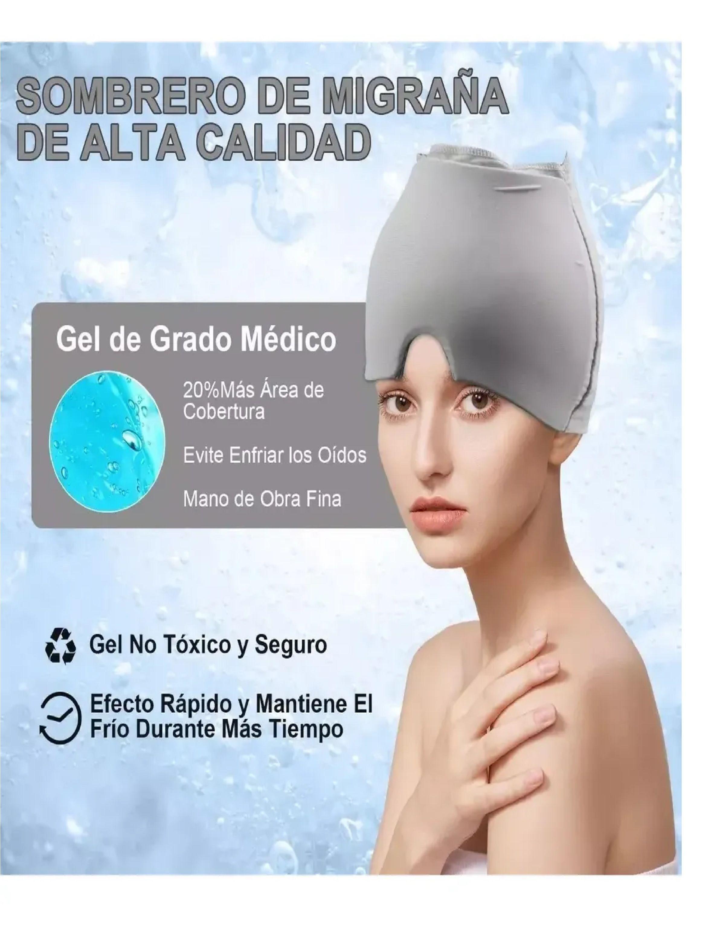Gorro De Gel Alivio De Migraña Terapia De Frio Color Celeste-4