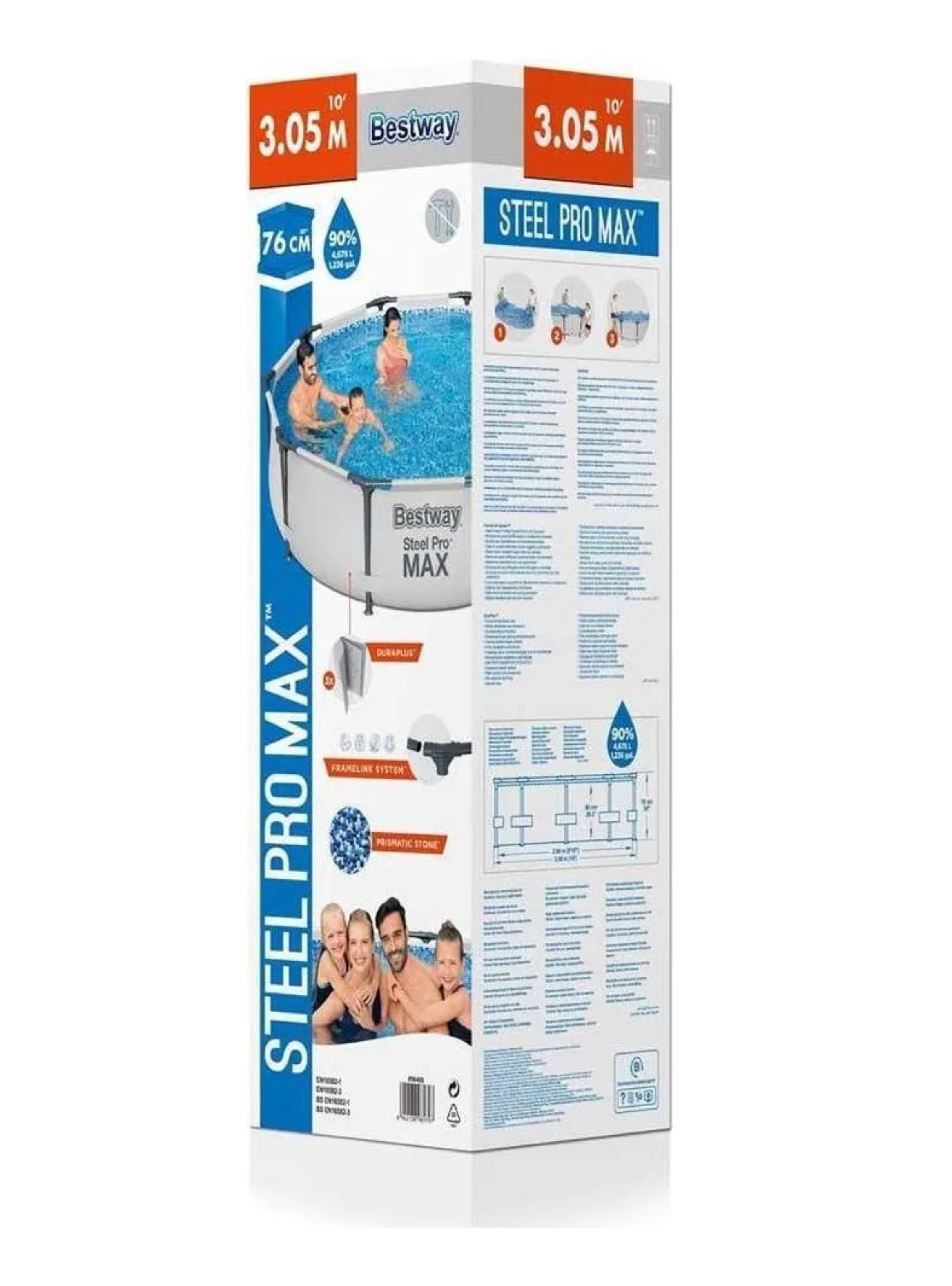 Alberca Estructural Redonda Bestway 56406 Piscina Gris Claro Piedra Prismática-2