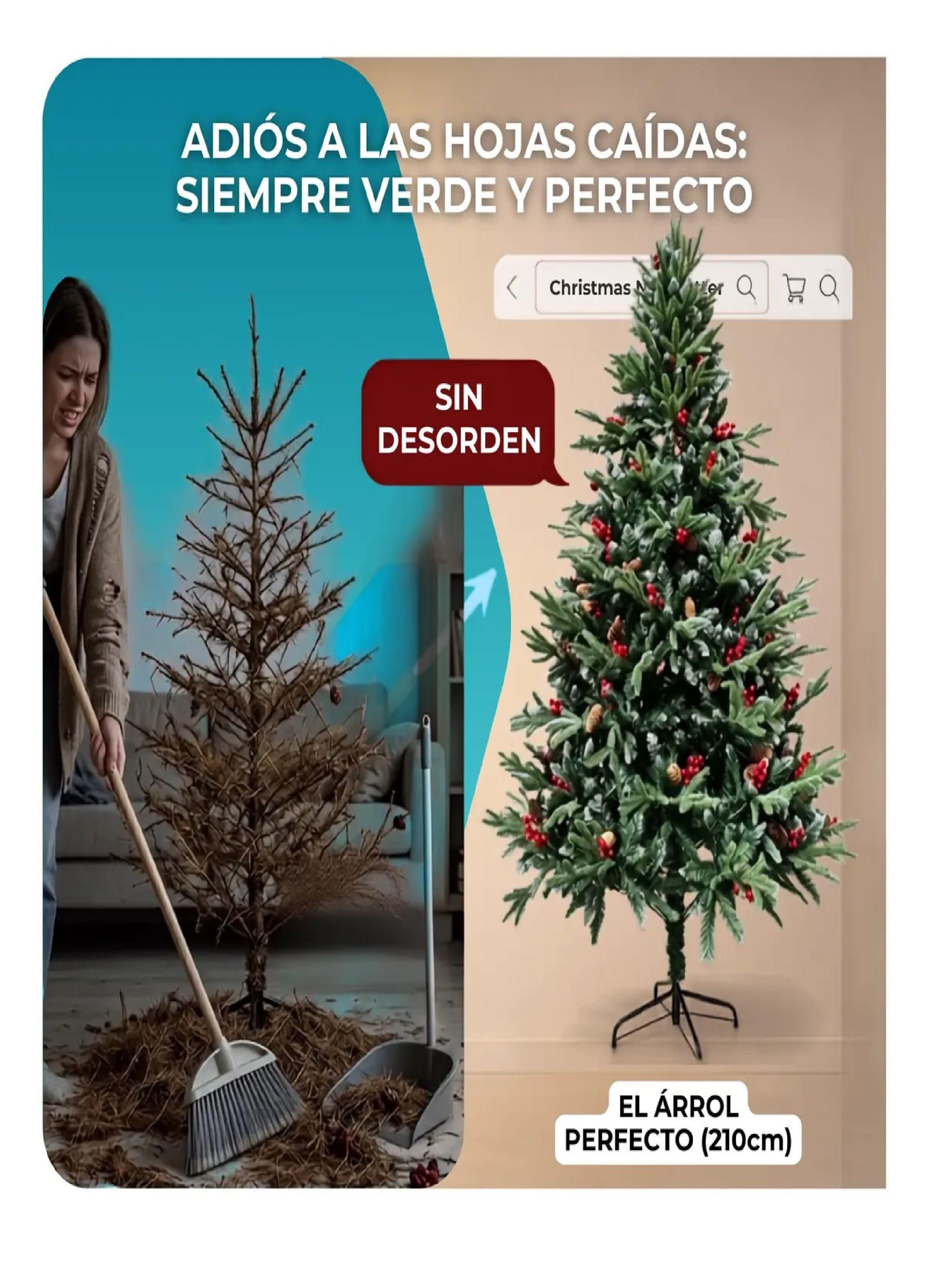 Arbol De Navidad Nevado Con Frutos Rojos A Elegir Tama o 180cm-2