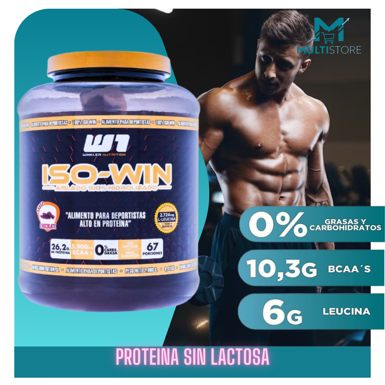 Proteina Iso Win 2kg Chocolate + Pre Entreno Kreator Pack Winkler-4