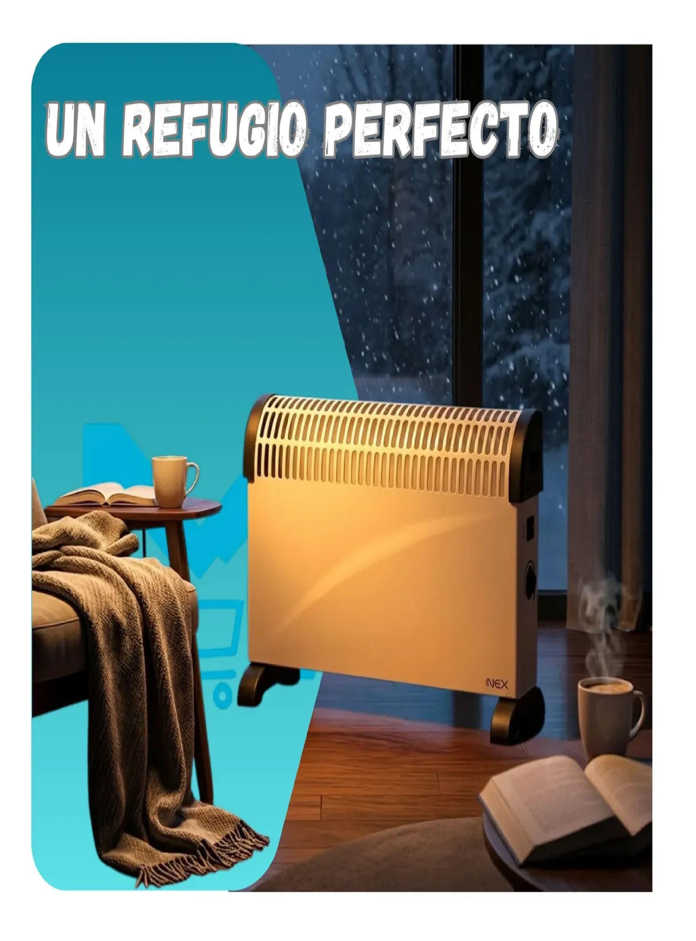 Convector El ctrico Nex Ec2000 1800w 3 Niveles Calor Blanco-2