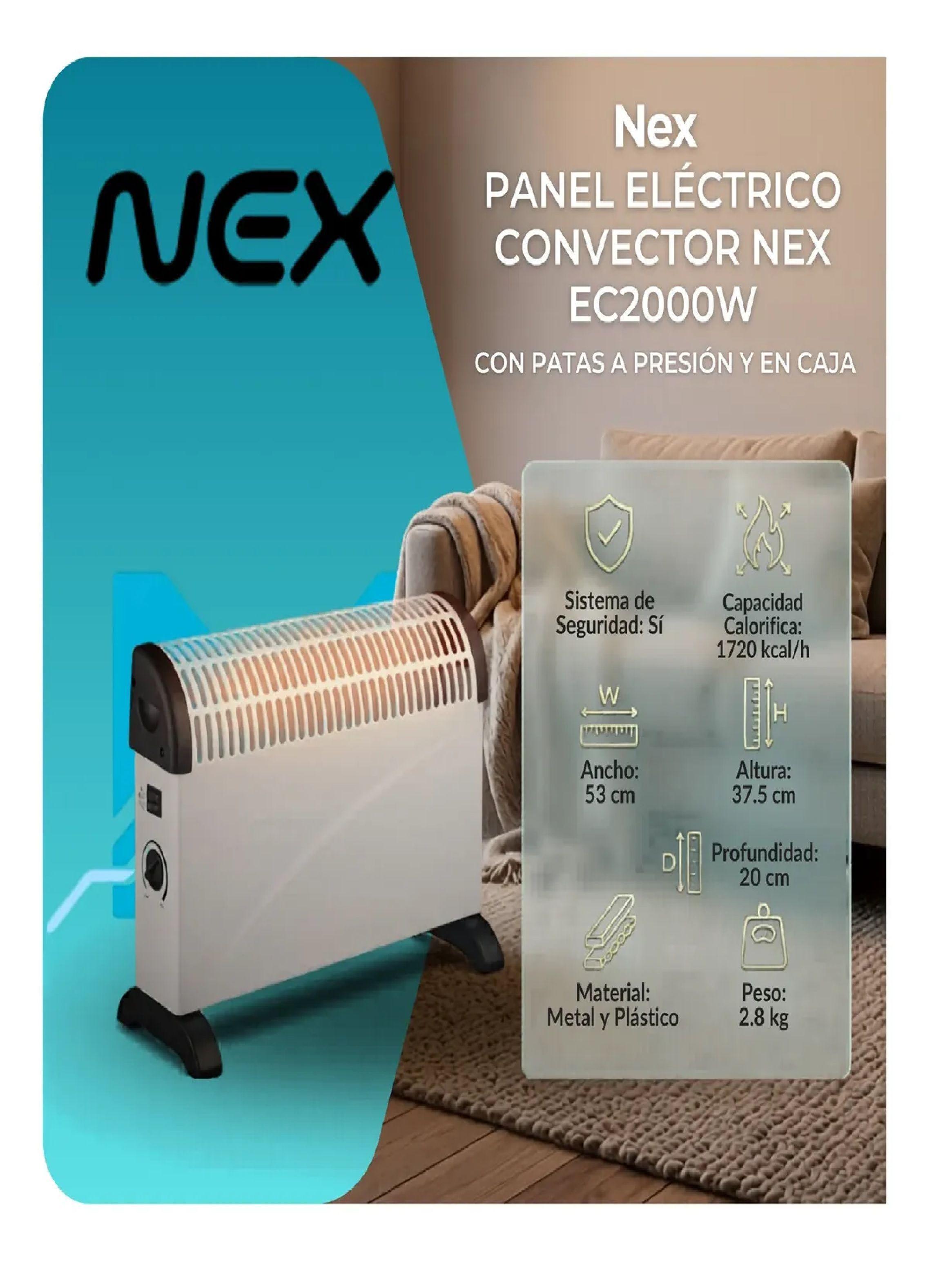 Convector El ctrico Nex Ec2000 1800w 3 Niveles Calor Blanco-3