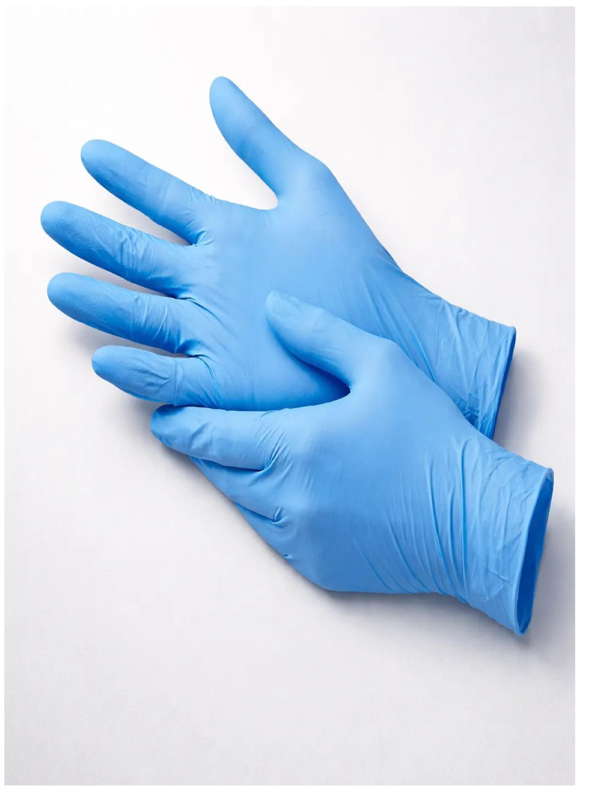 Guantes Nitrilo Descartables Azul Talla L 100 Unidades-6