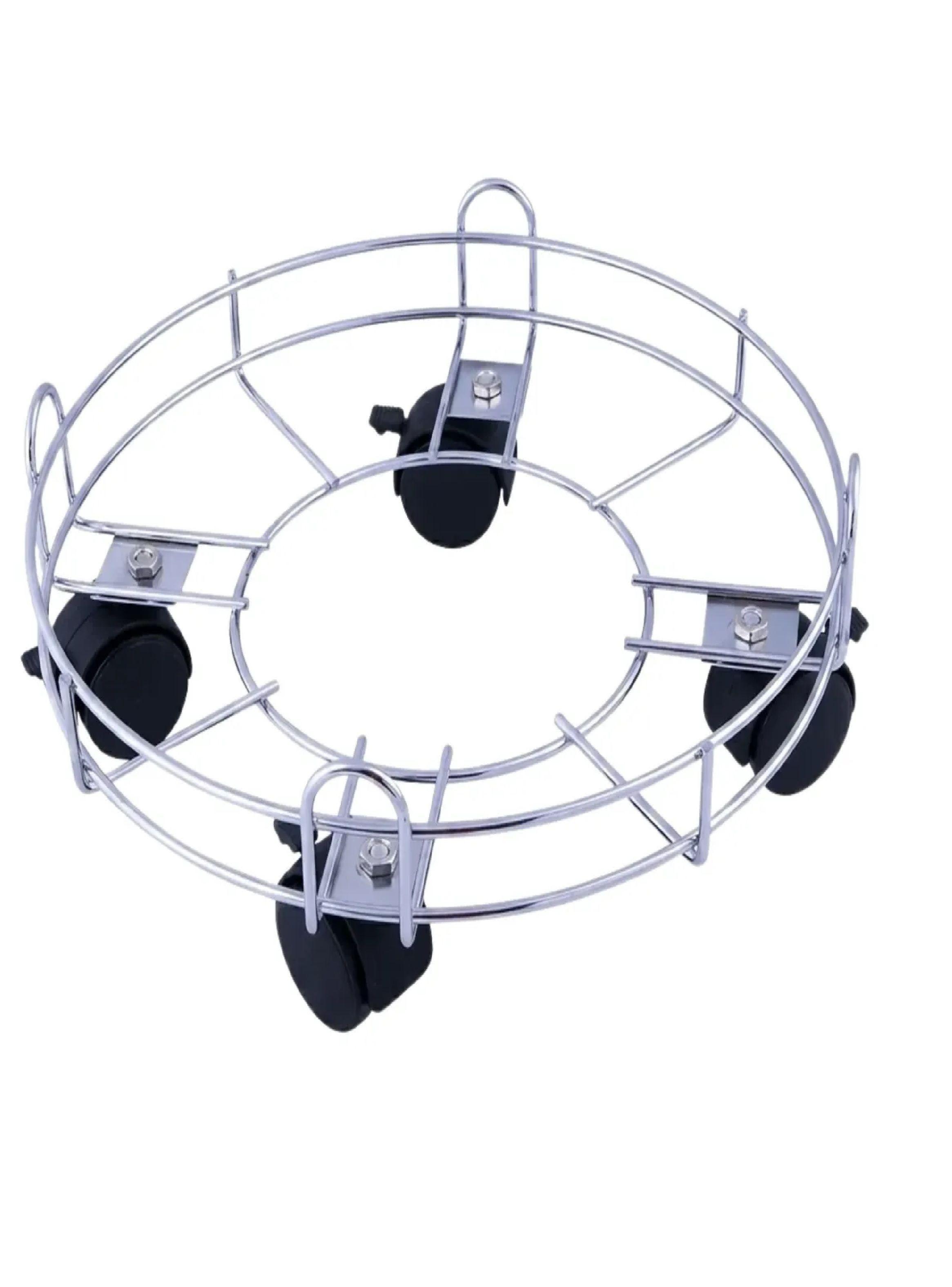 Base Movil Circular Para Cilindro Y Estufas Acero Cromo 33cm-0