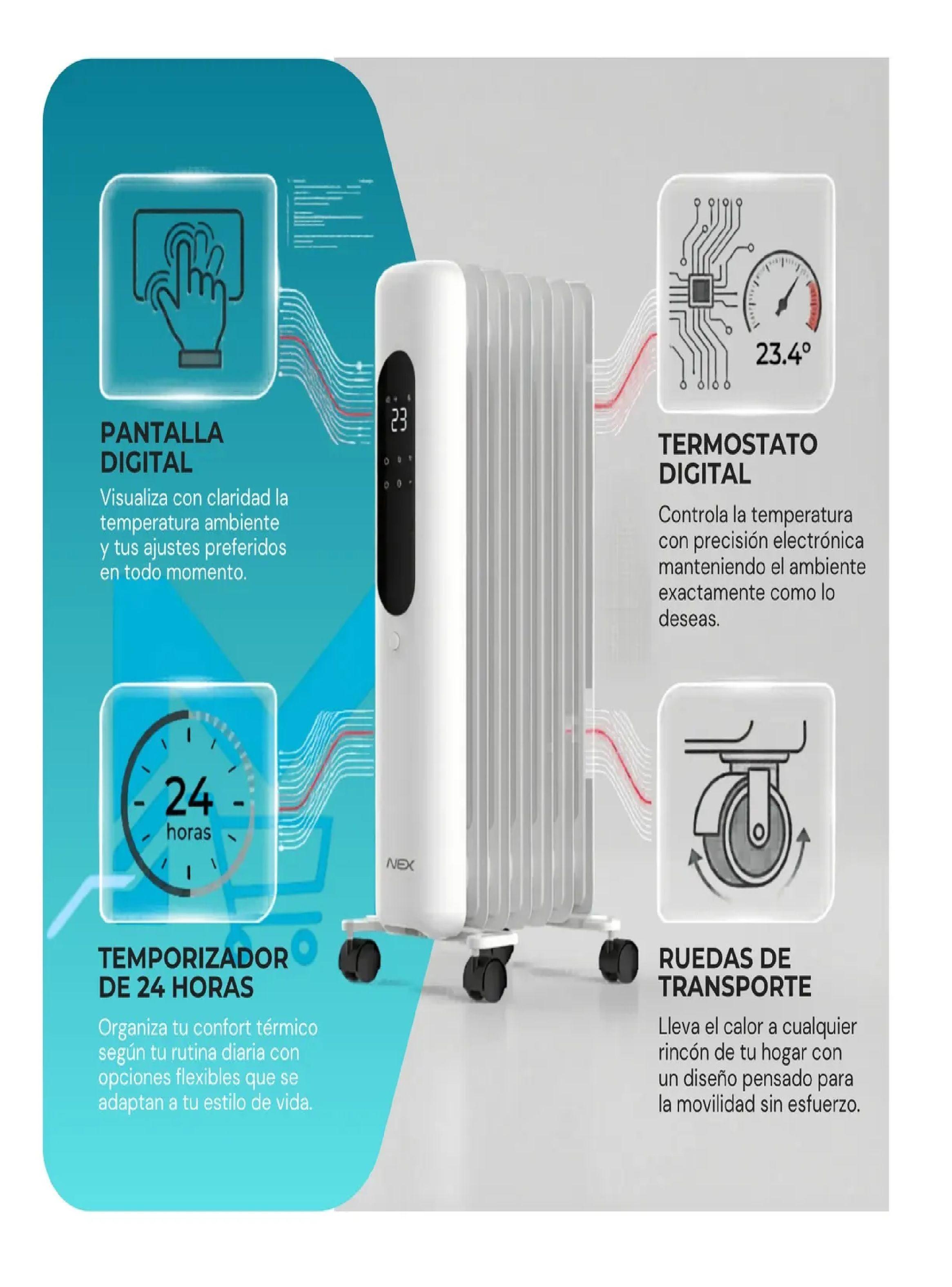 Estufa Oleoelectrica Nex 1500w Calor Silencioso Y Seguro-4