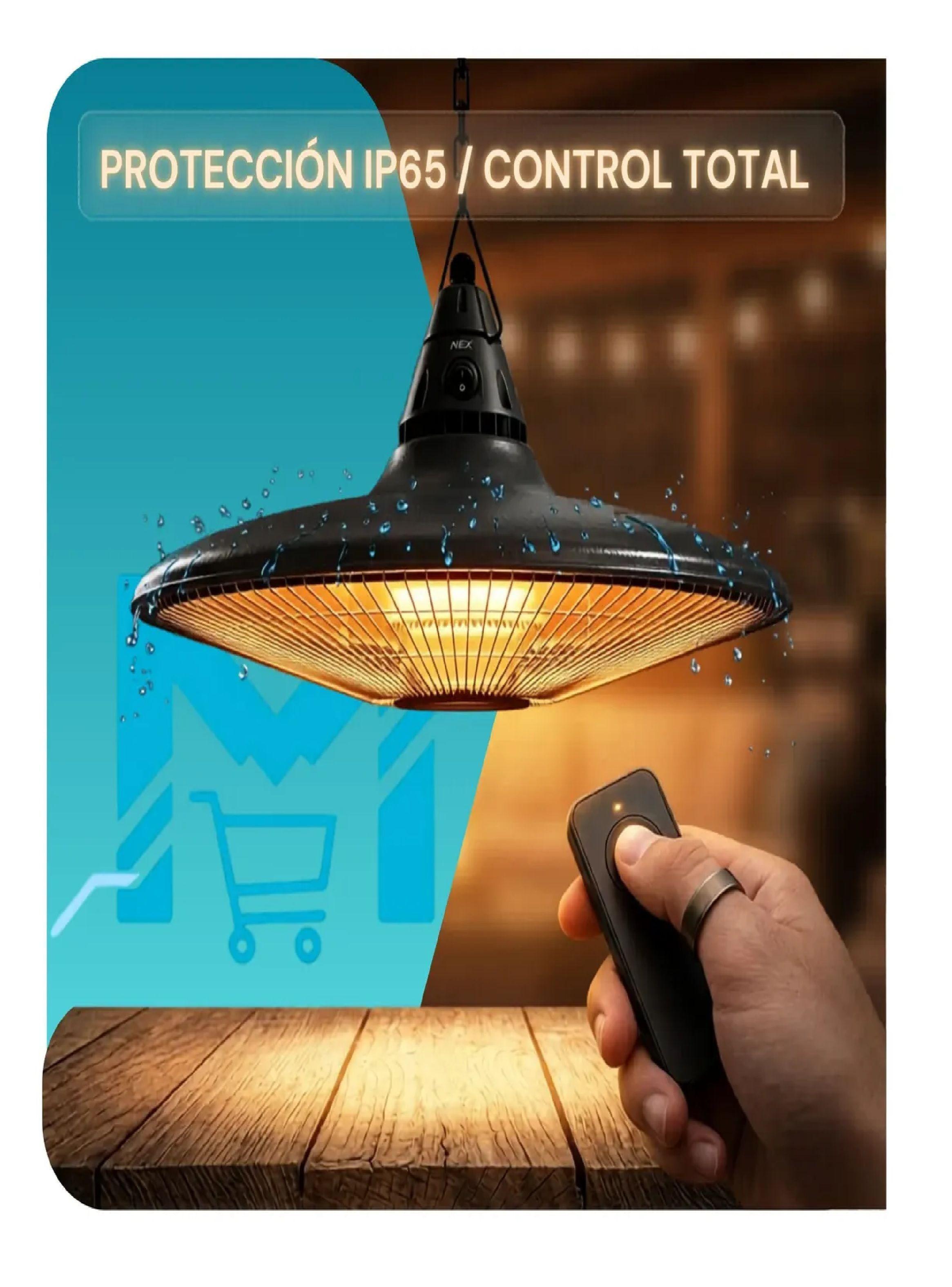 Estufa Terraza Colgante Nex 1300w Exterior Ip65 Control Remo-3