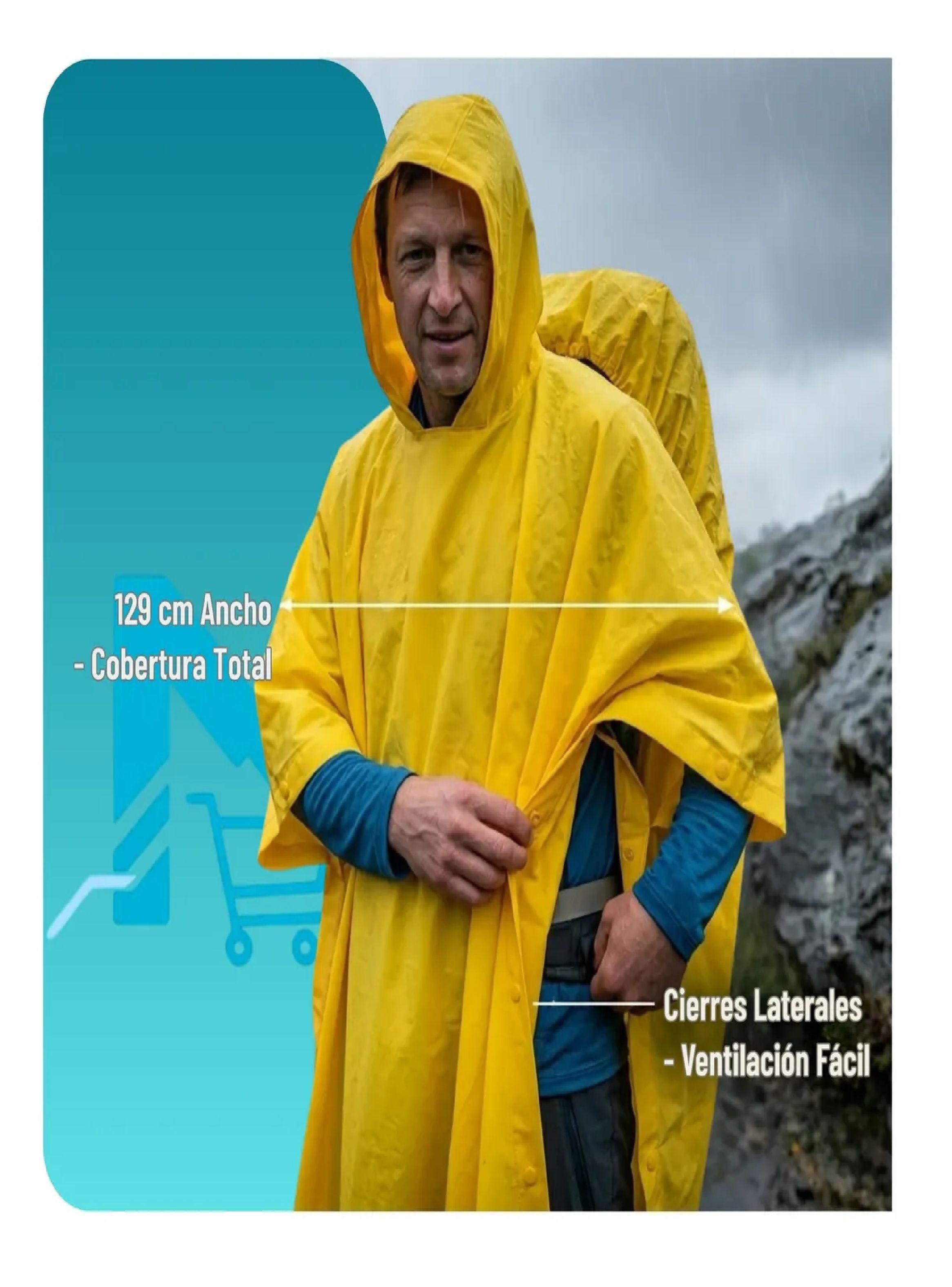 Poncho Impermeable Aquakit Capa Para Lluvia Reutilizable-3