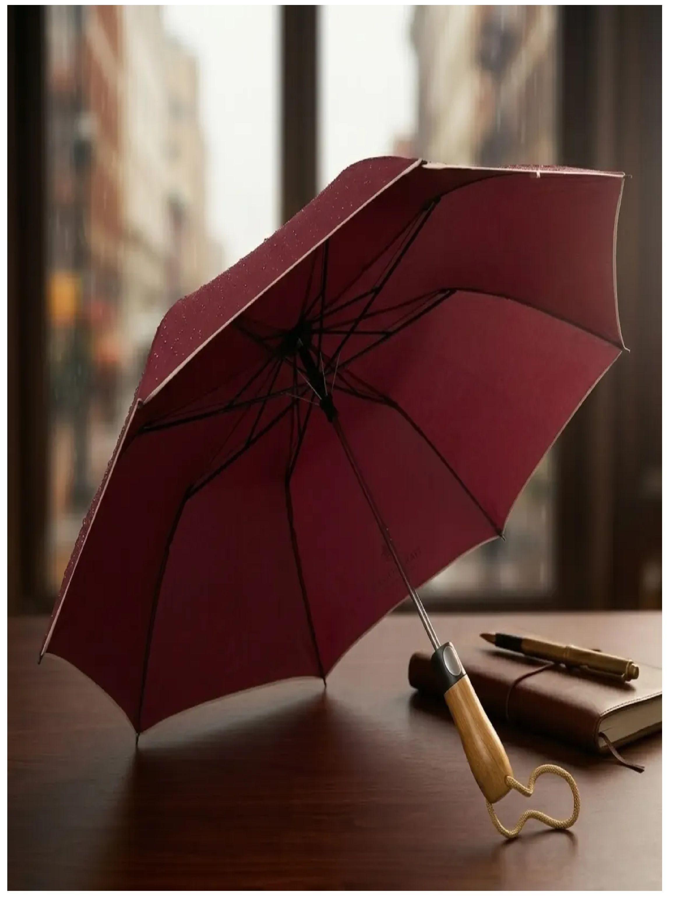 Paraguas Plegable Autom tico 120cm Reforzado Funda Premium Bordo-0
