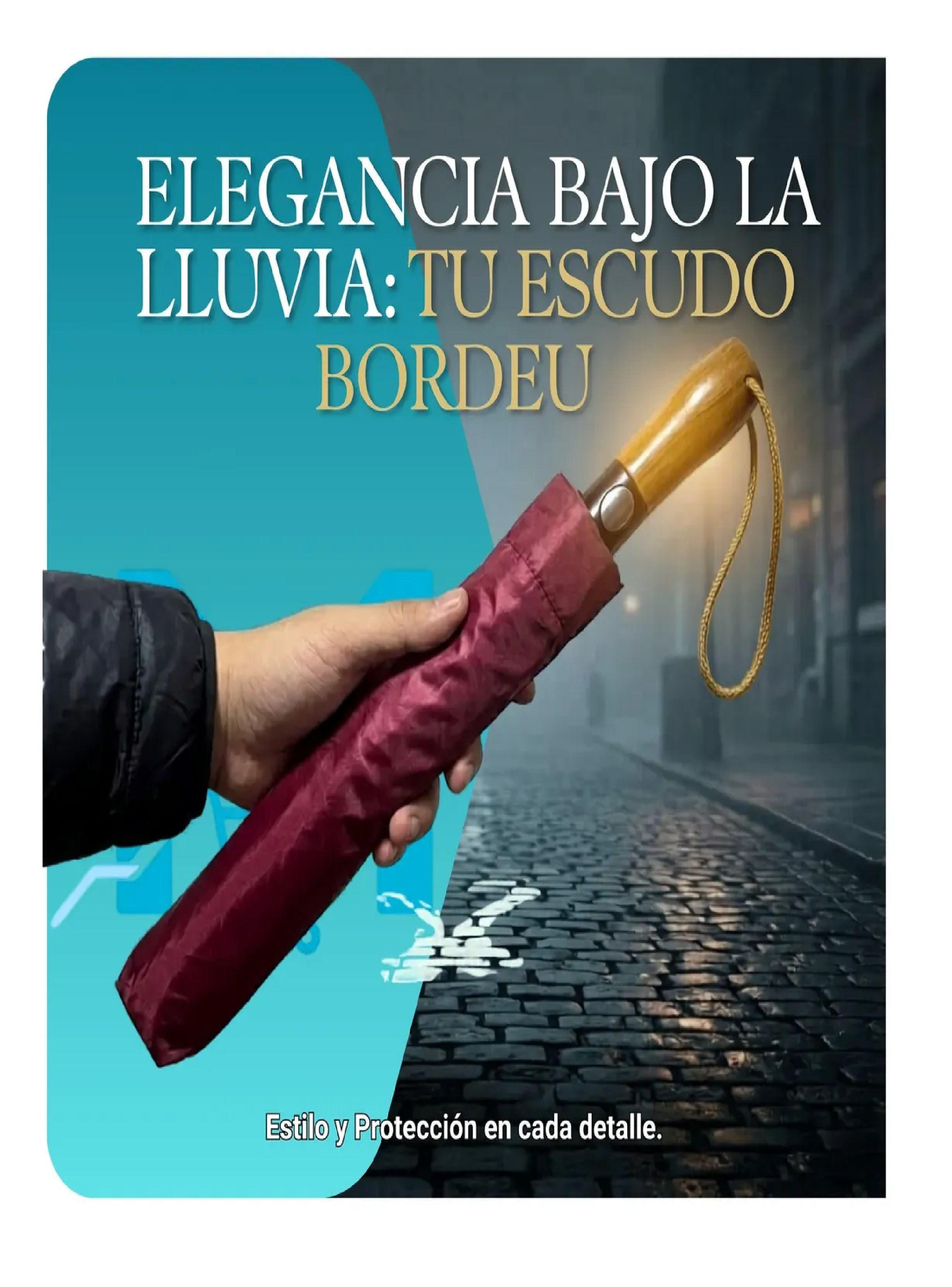 Paraguas Plegable Autom tico 120cm Reforzado Funda Premium Bordo-2