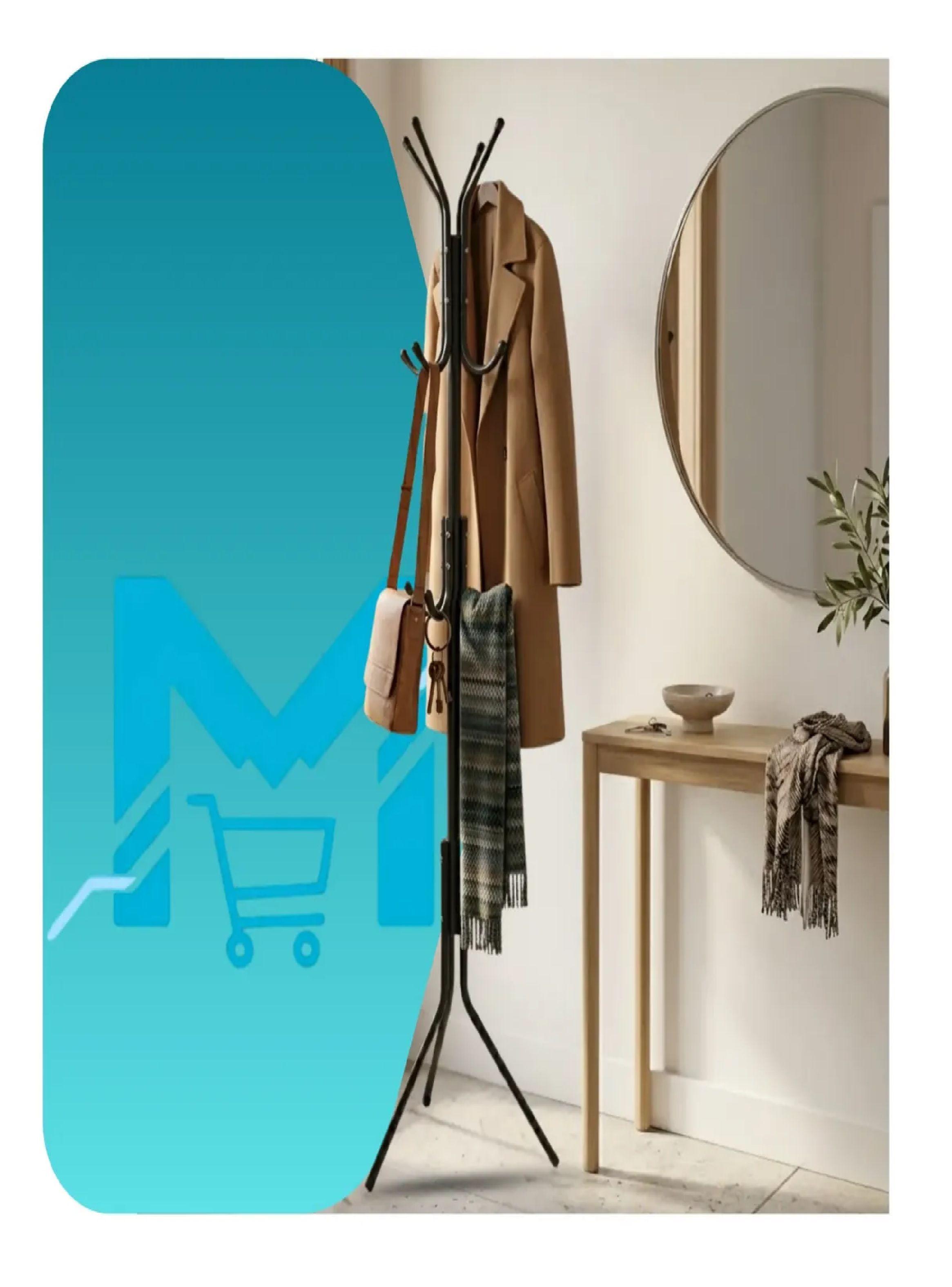 Perchero Met lico 12 Ganchos 171cm Colgador Negro 3 Niveles-6