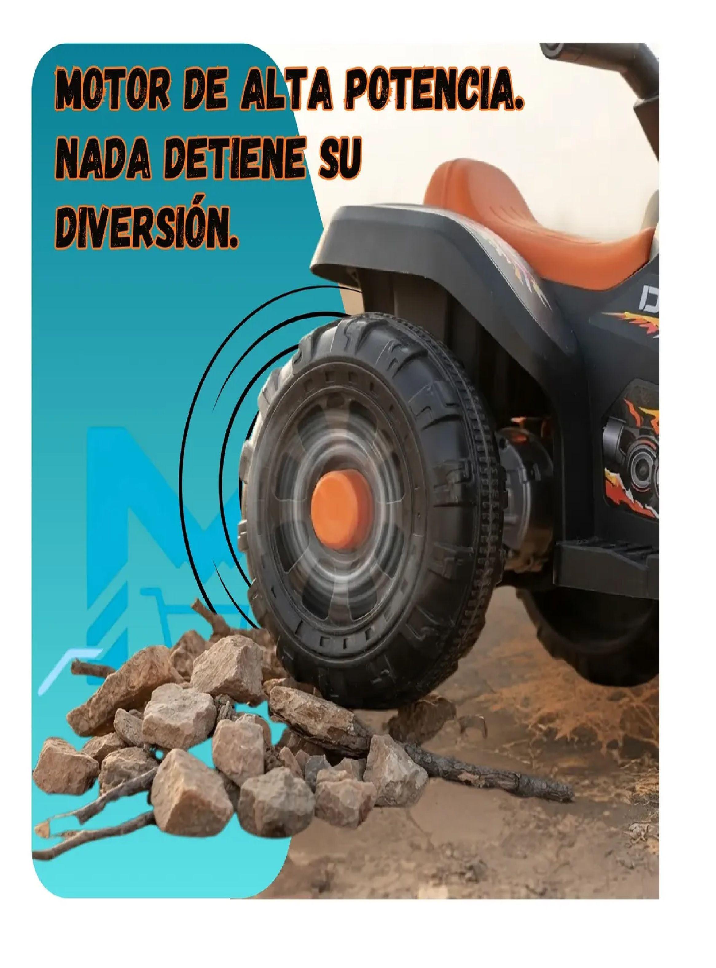 Cuatrimoto Electrica Bateria 12v Para Niños Todo terreno Naranja-2