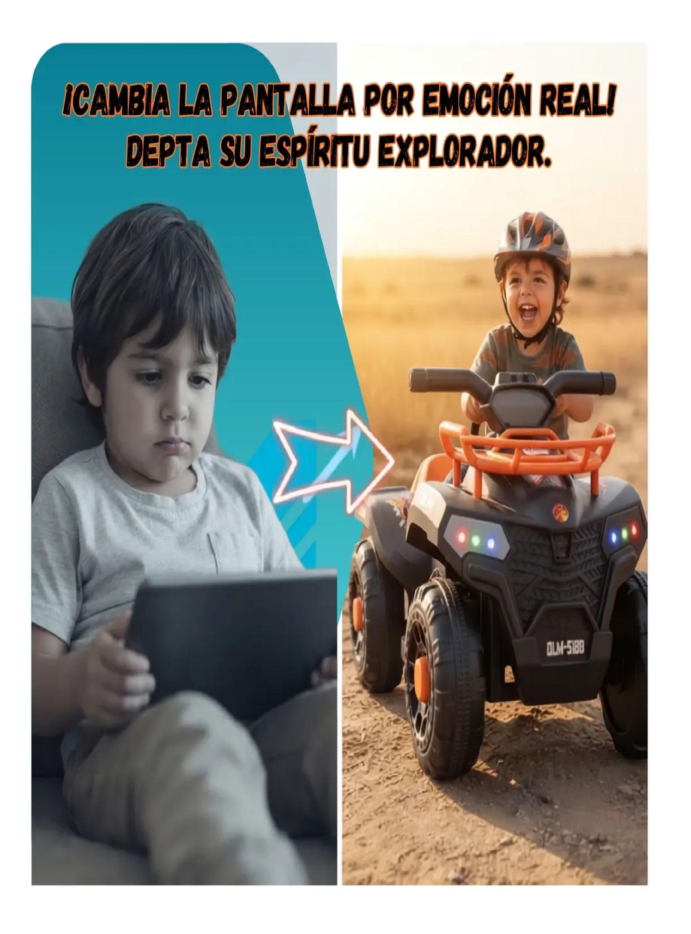 Cuatrimoto Electrica Bateria 12v Para Niños Todo terreno Naranja-3