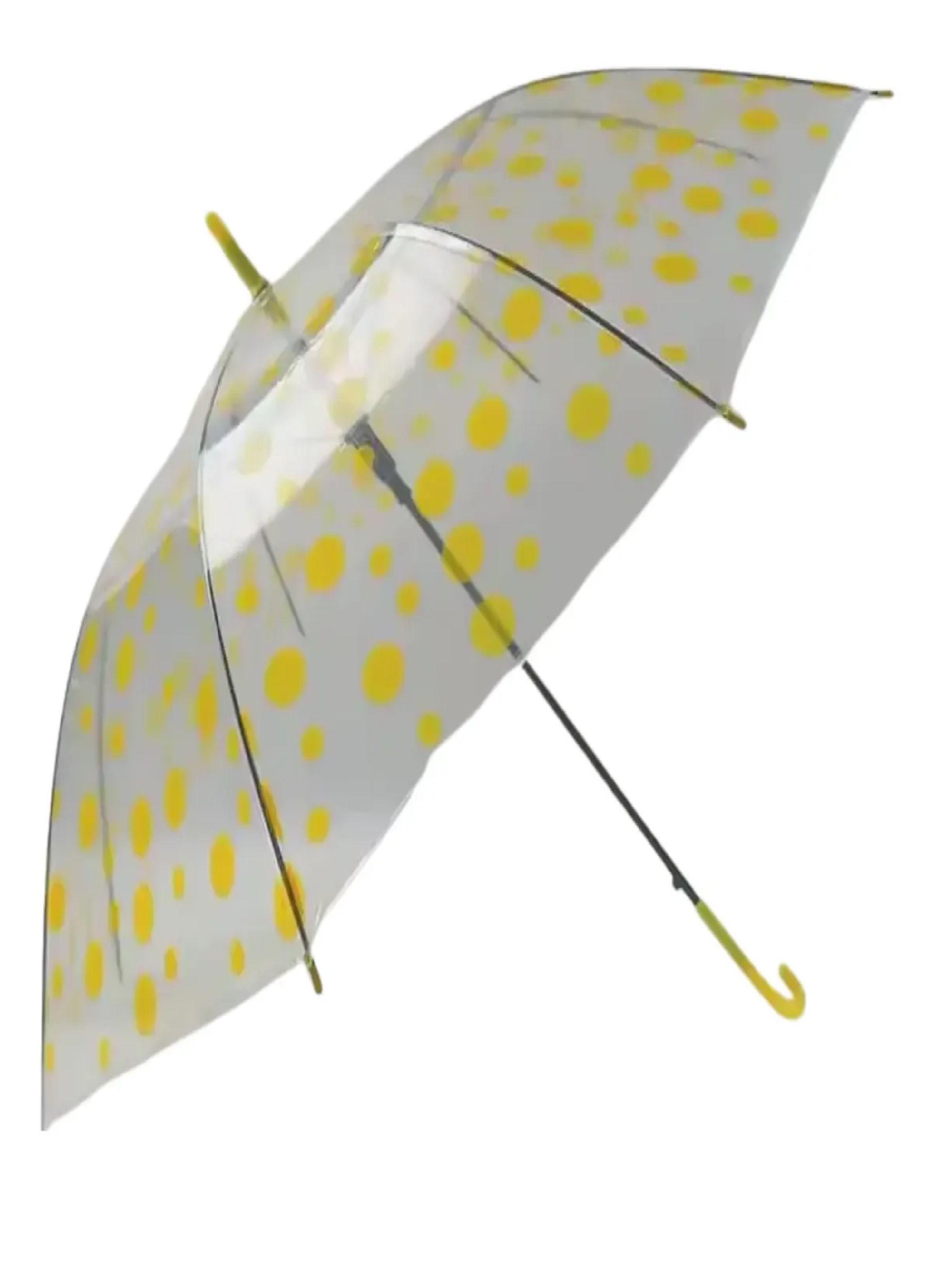 Paraguas Niños Transparente Infantil Automatico De 90 Cm Amarillo-0