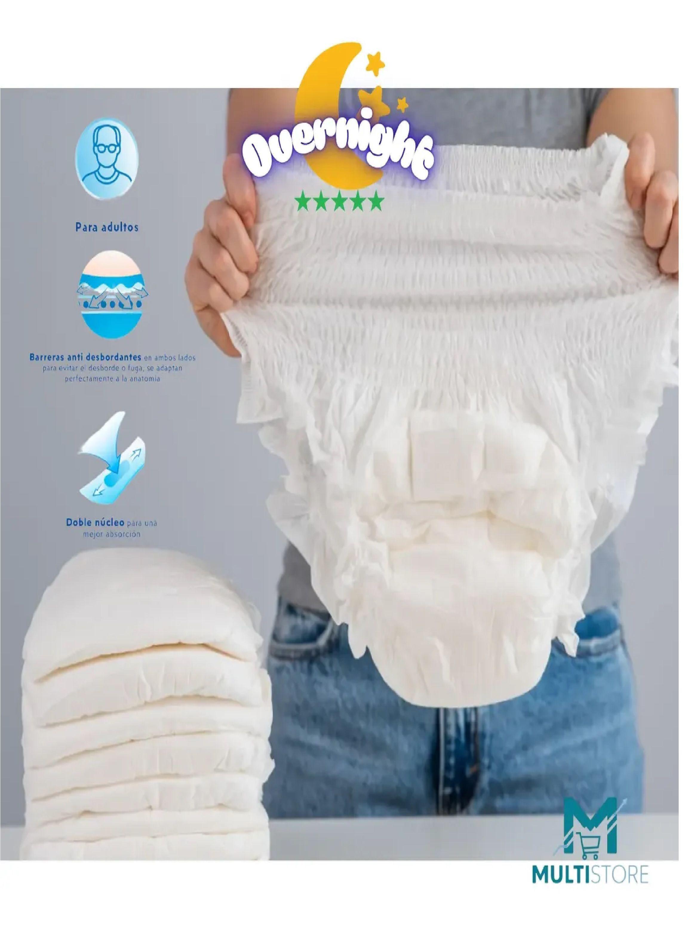 Pañales Adulto Tipo Pants Nocturno Overnight Maxima Absorcion Mediano-2