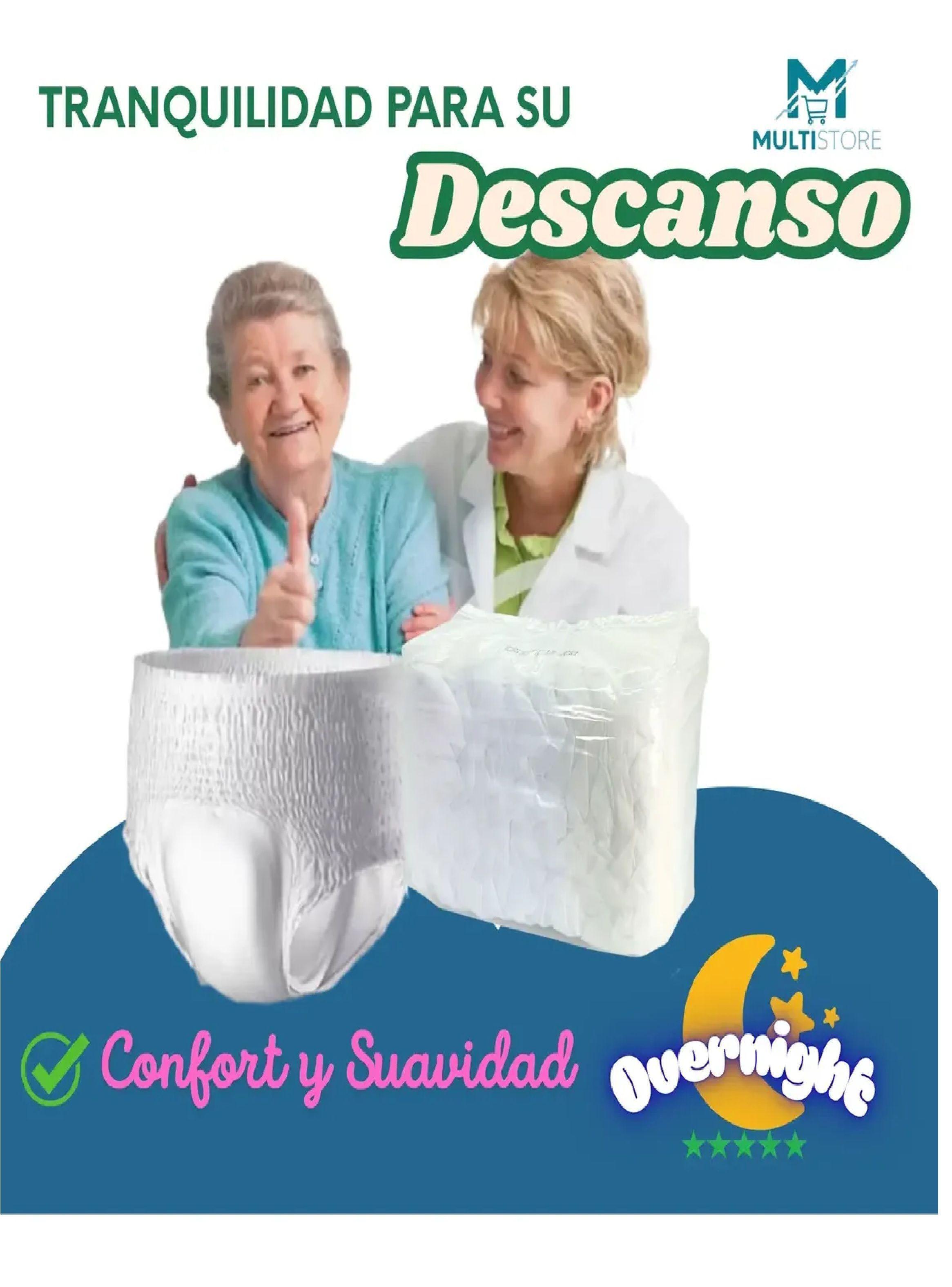 Pañales Adulto Tipo Pants Nocturno Overnight Maxima Absorcion Mediano-3