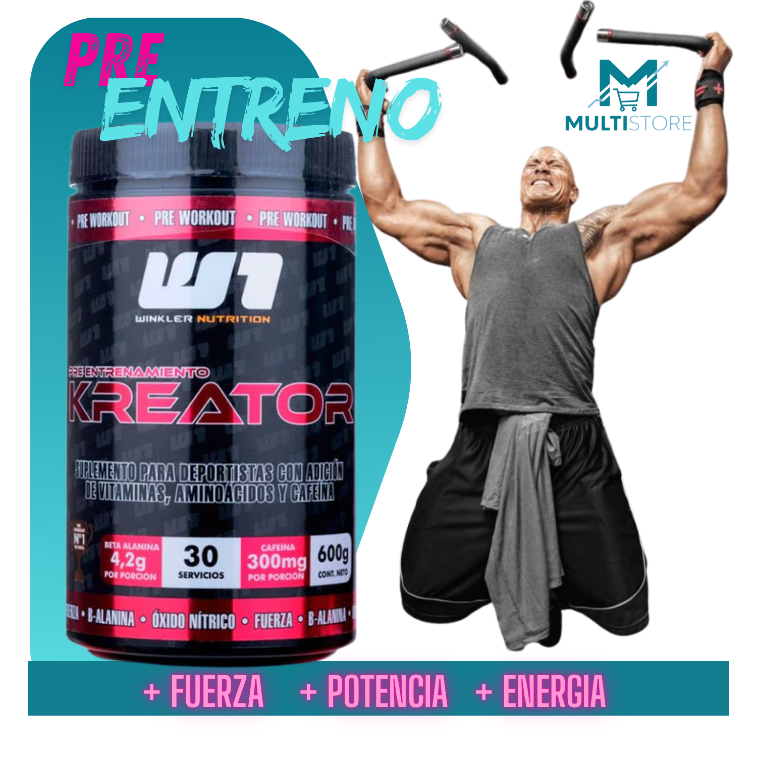 Pre Entreno Kreator 600 Grs 30 Serv Winkler Psycho Lemonade Psycho Lemonade-3