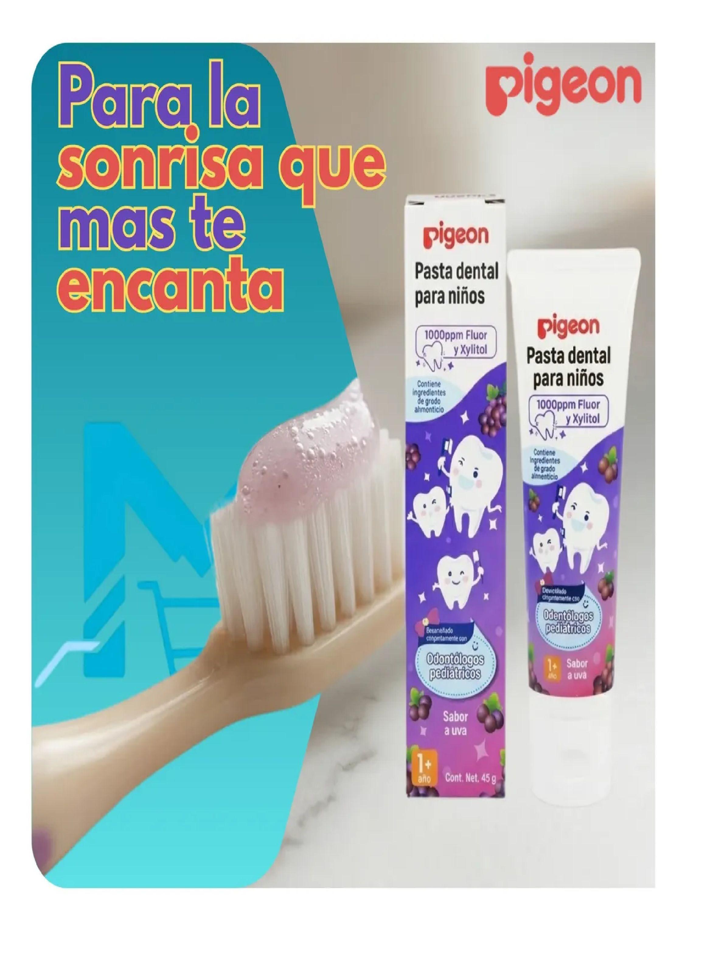 Pasta Dental Infantil Pigeon 1000ppm Fluor 45g Sabor Uva-3