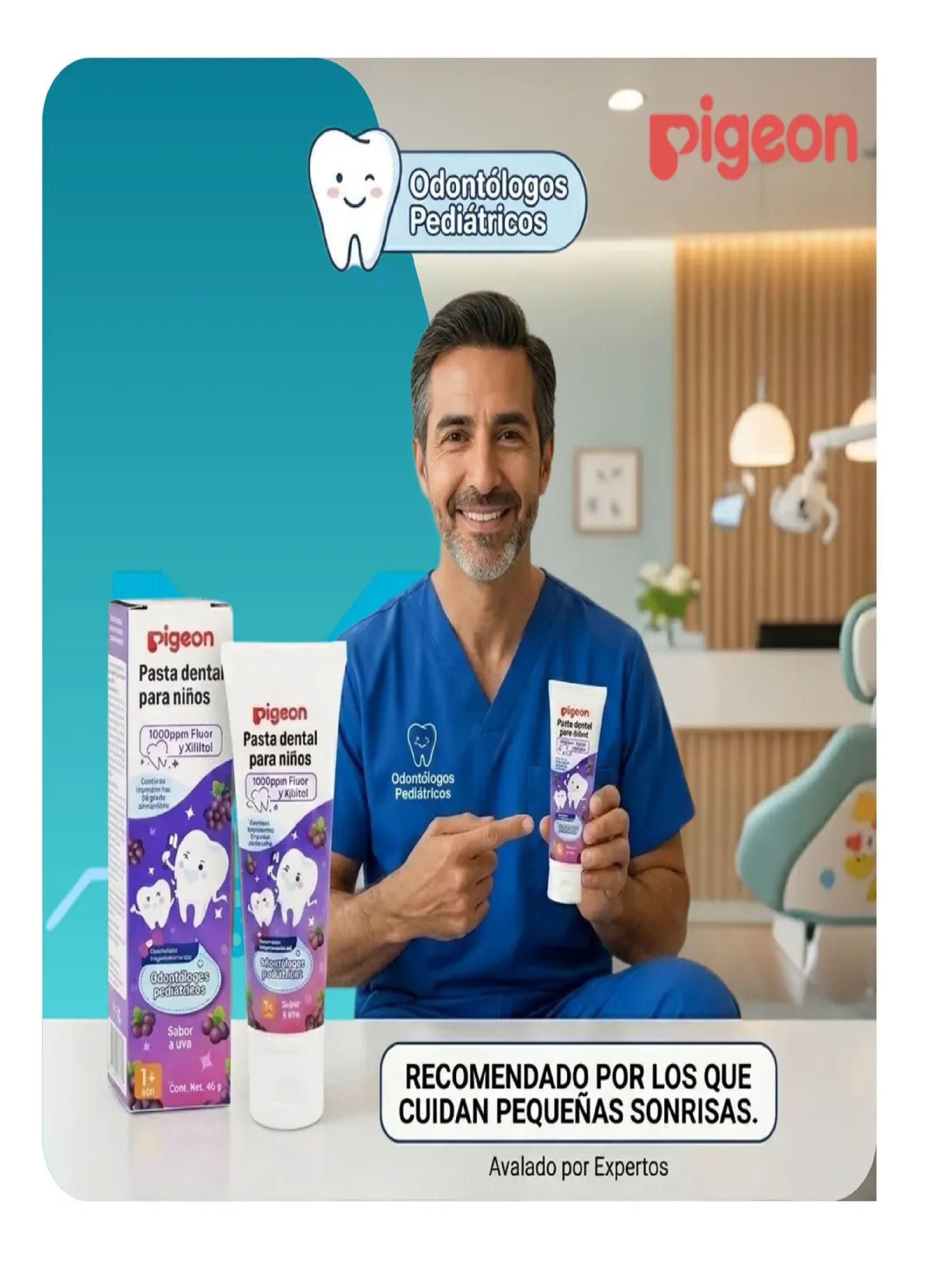 Pasta Dental Infantil Pigeon 1000ppm Fluor 45g Sabor Uva-5