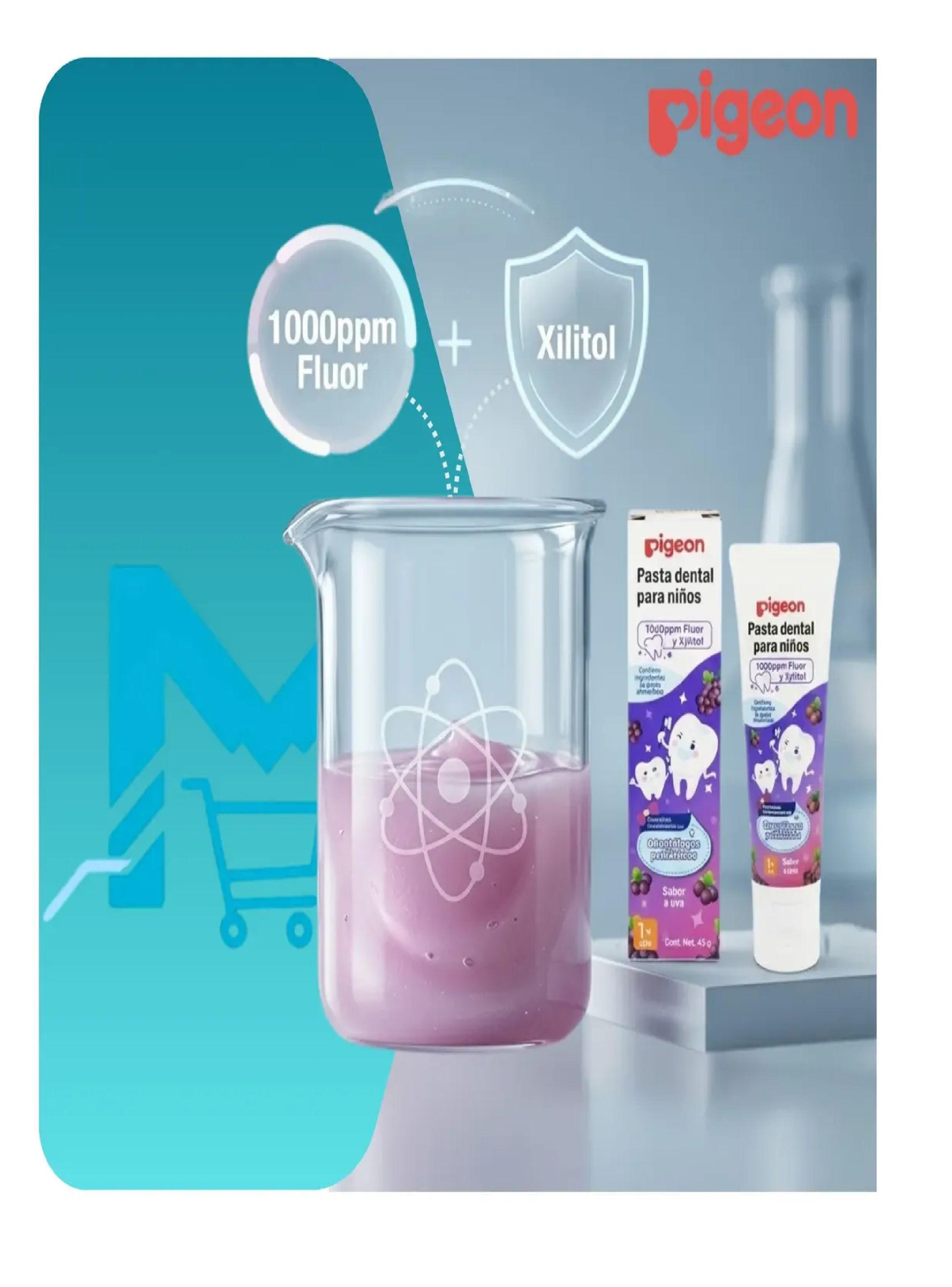 Pasta Dental Infantil Pigeon 1000ppm Fluor 45g Sabor Uva-7
