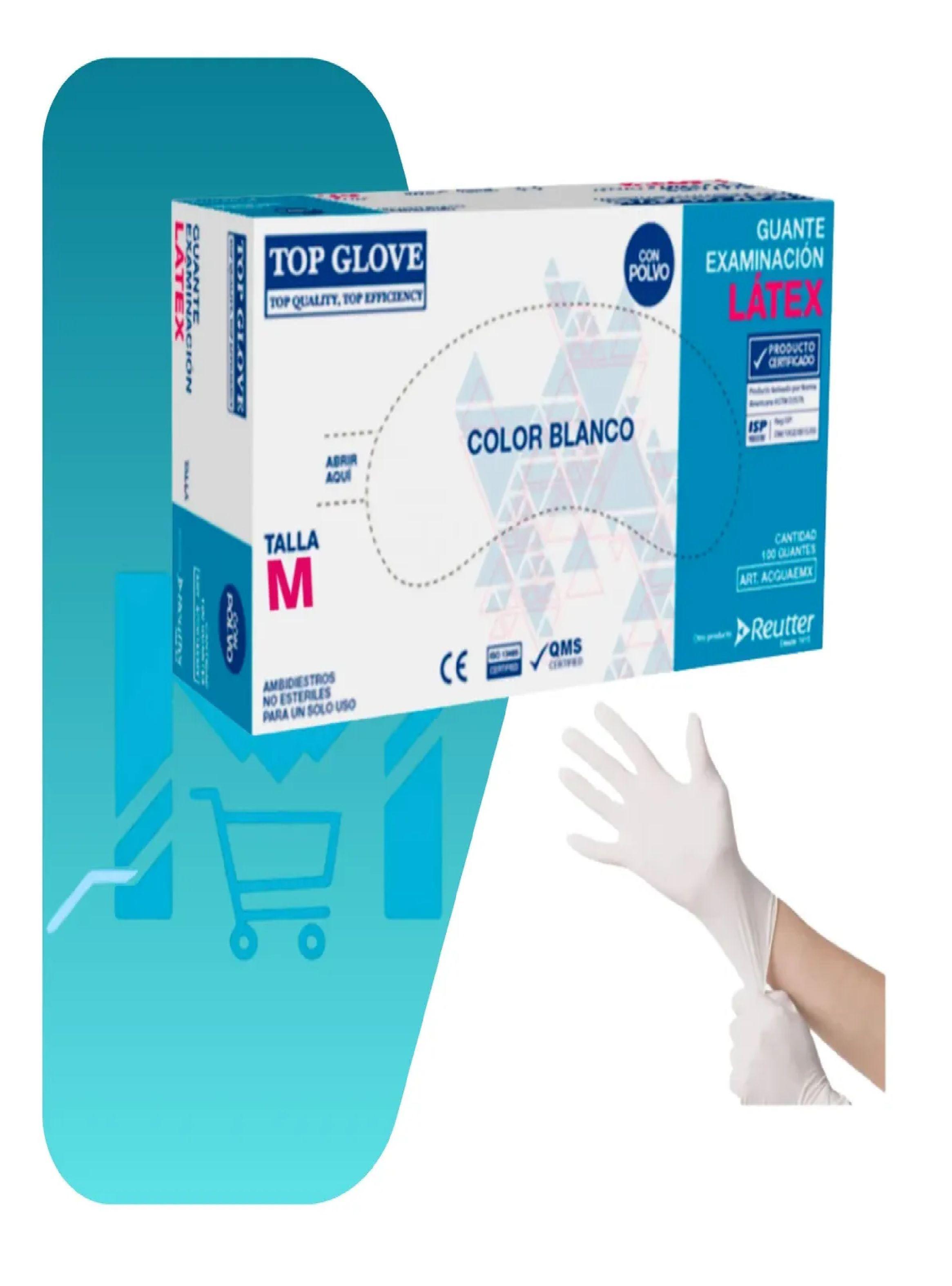 Guantes Latex Examen Con Polvo 100 Unds Top Glove Talla Xs-2