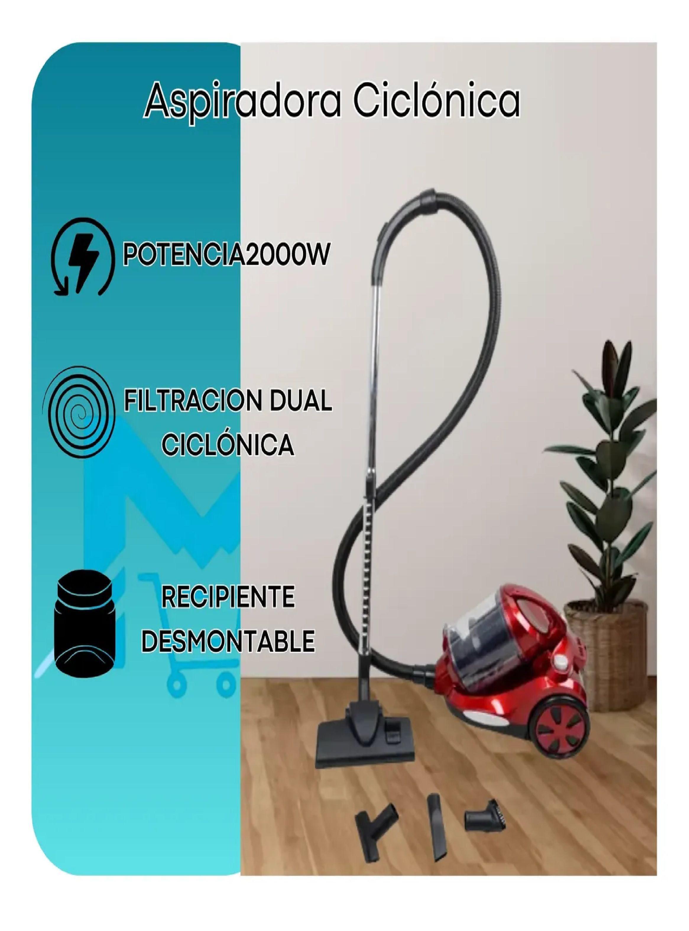 Aspiradora Ciclonica Sin Bolsa Rojo Hogar Arrastre 2000w-2