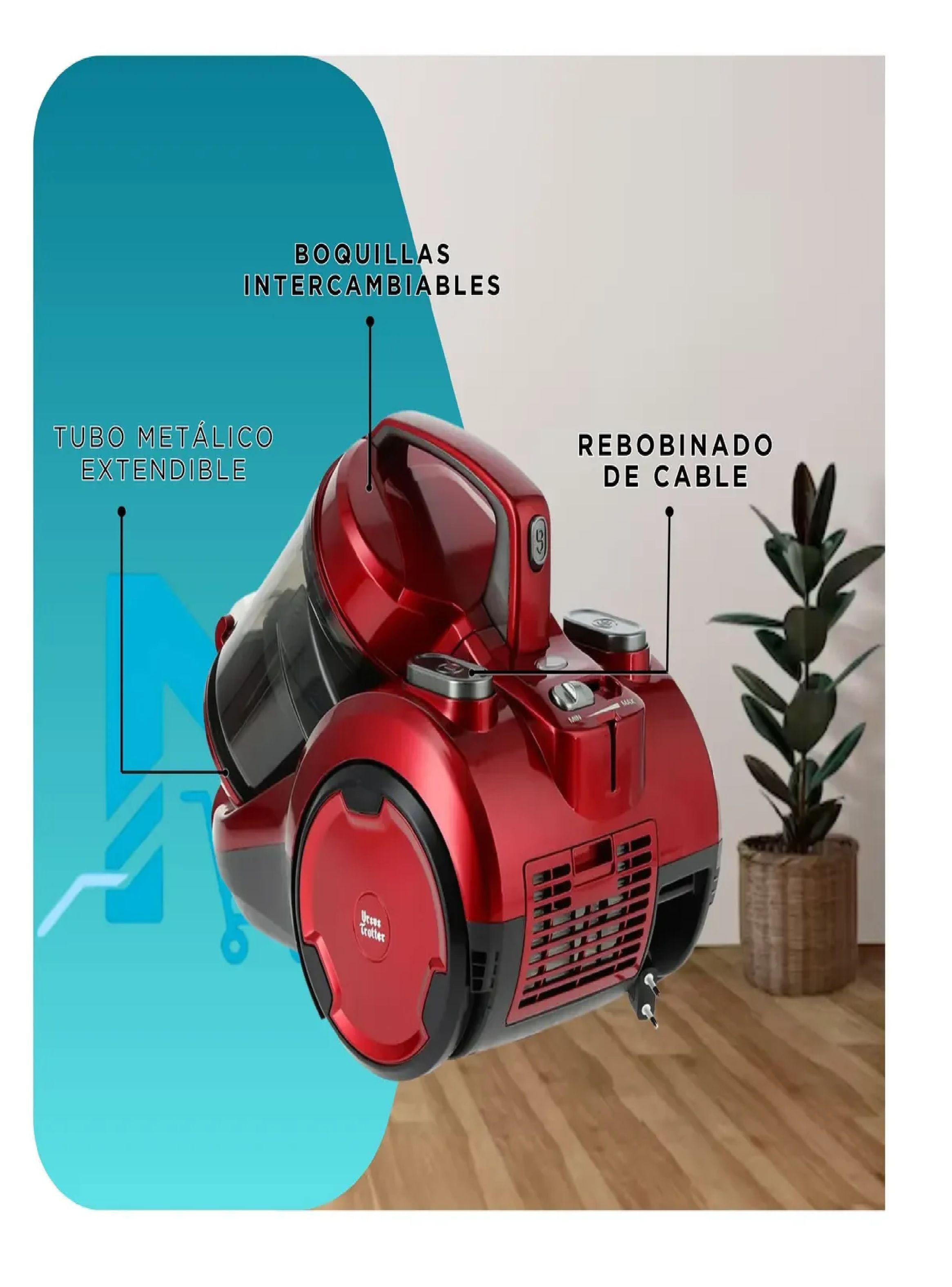 Aspiradora Ciclonica Sin Bolsa Rojo Hogar Arrastre 2000w-5