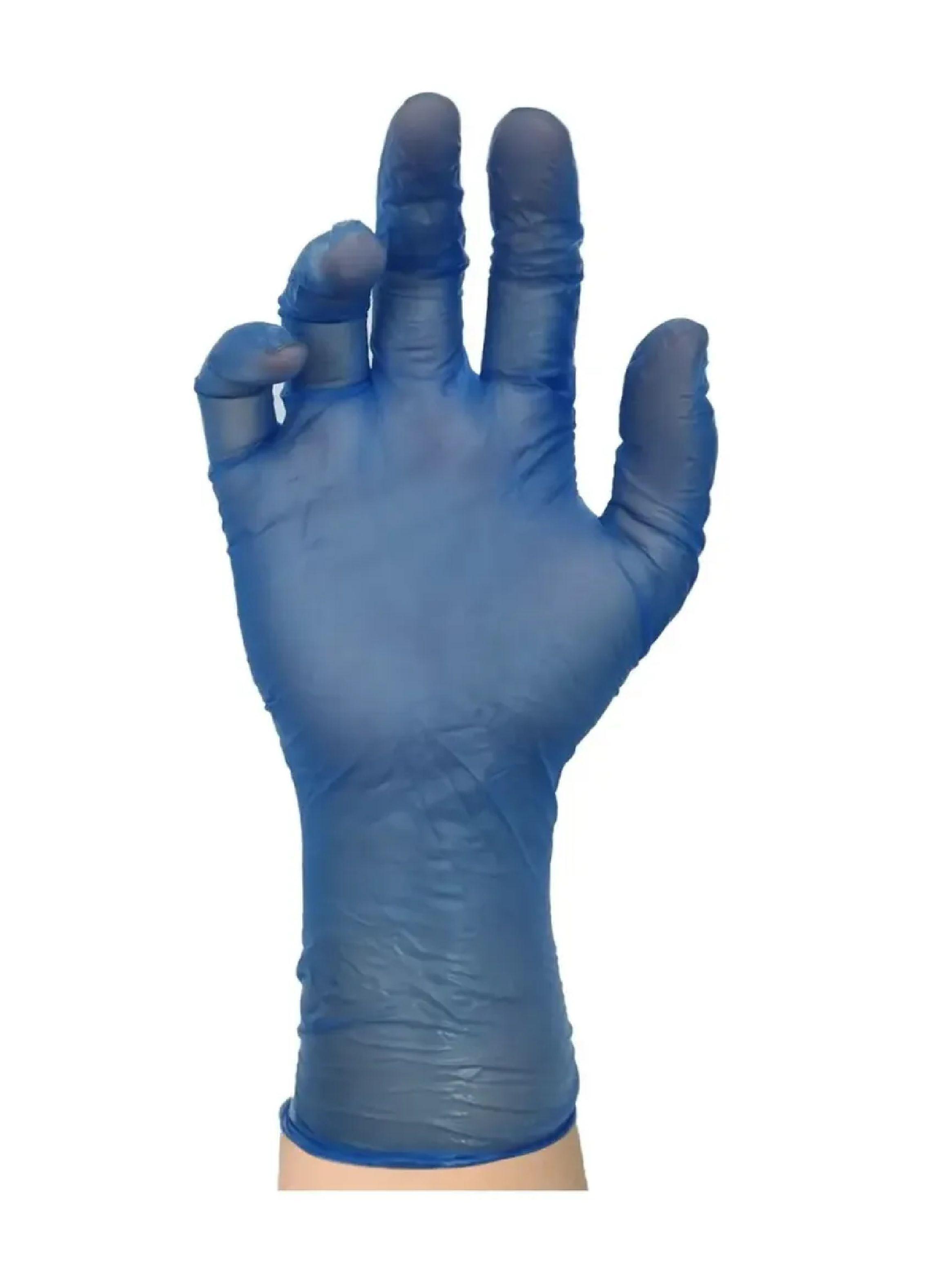 Guante Vinilo Azul Tresor S Sin Polvo Caja X 100 Unidades-2