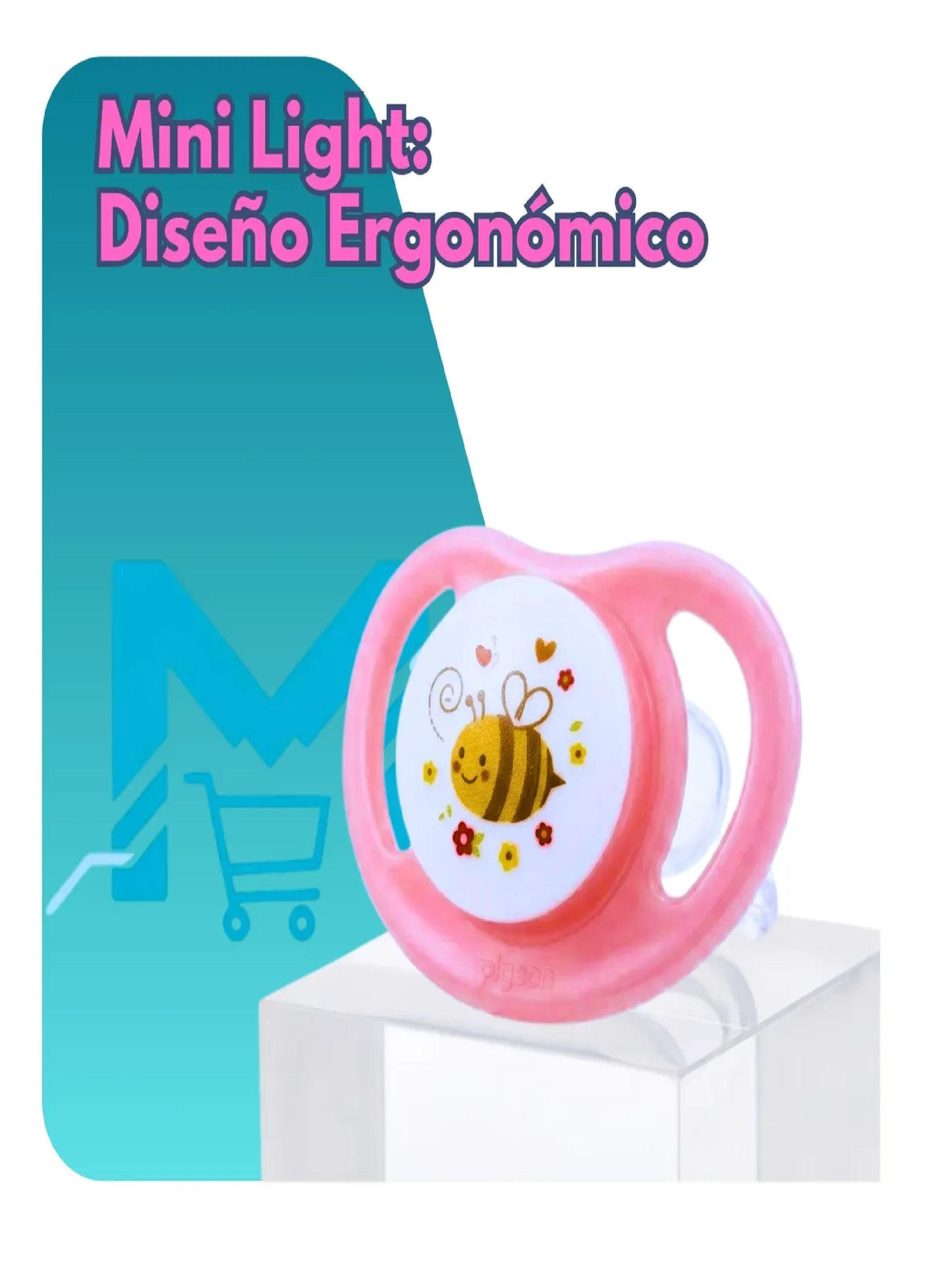 Chupete Mini Light 2 Pcs Odontologico Pigeon Libre Bpa Rosa Verde-4