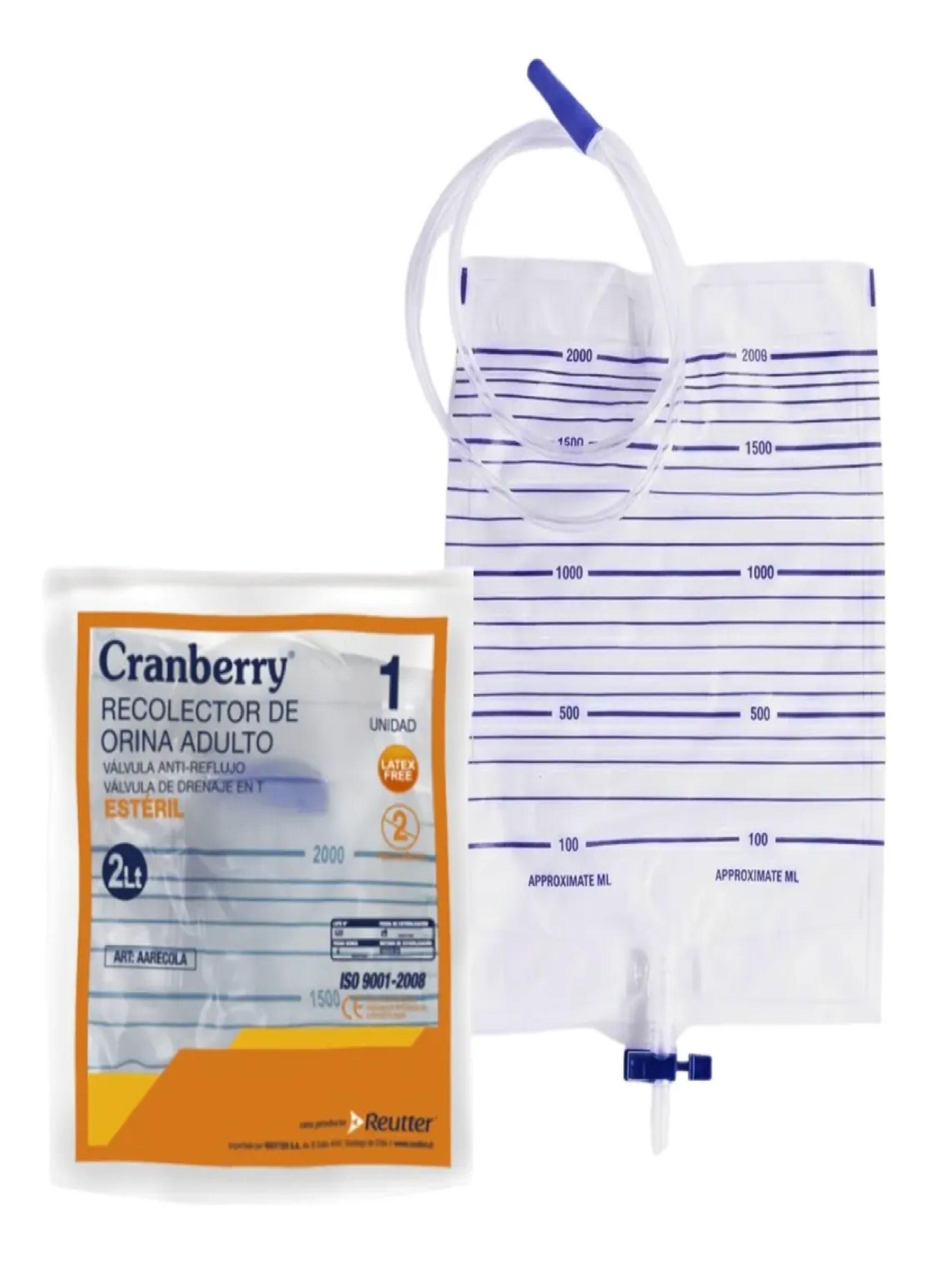 Recolector De Orina Adulto Cranberry Circuito Cerrado 2000ml-0