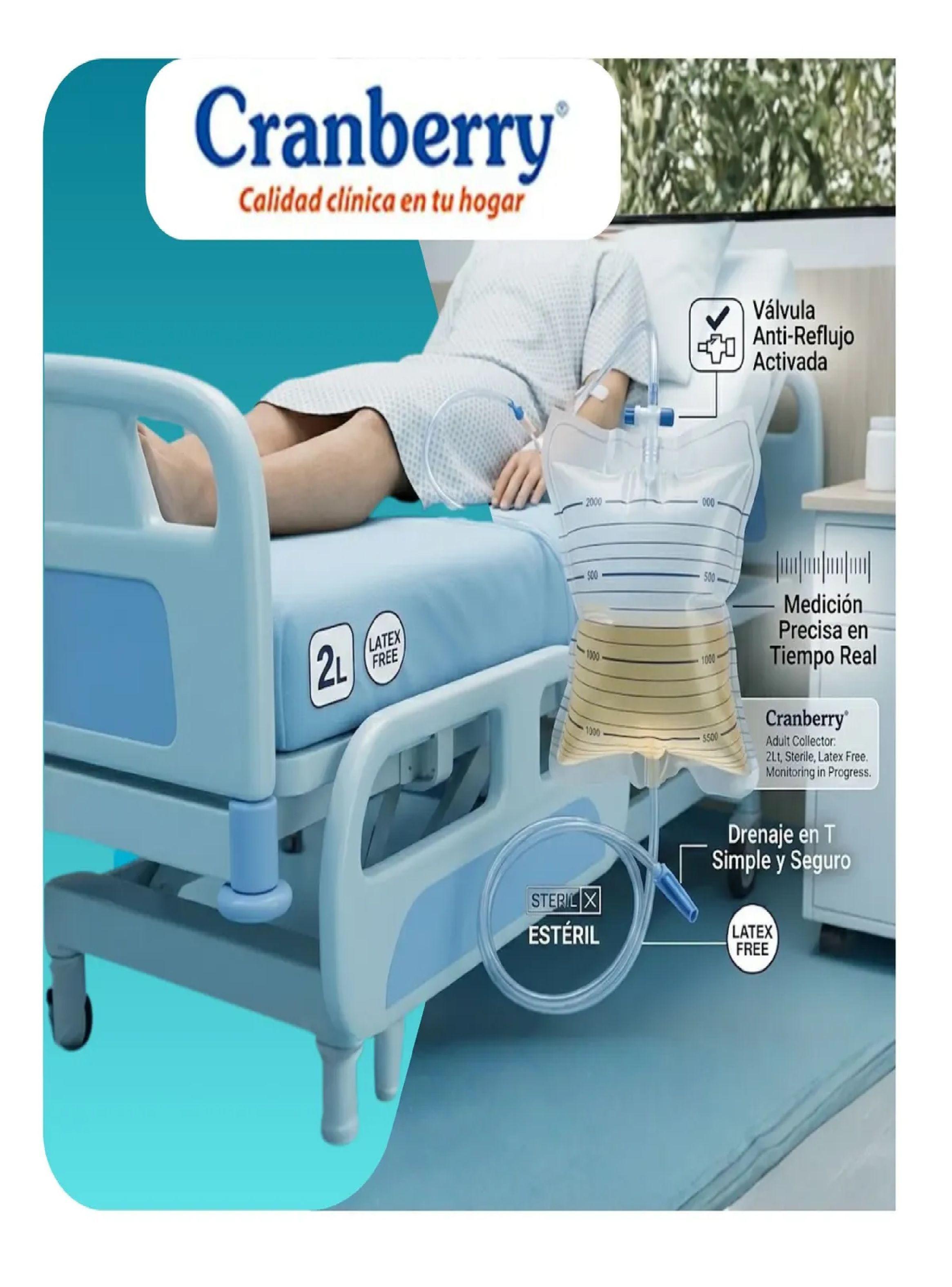 Recolector De Orina Adulto Cranberry Circuito Cerrado 2000ml-2
