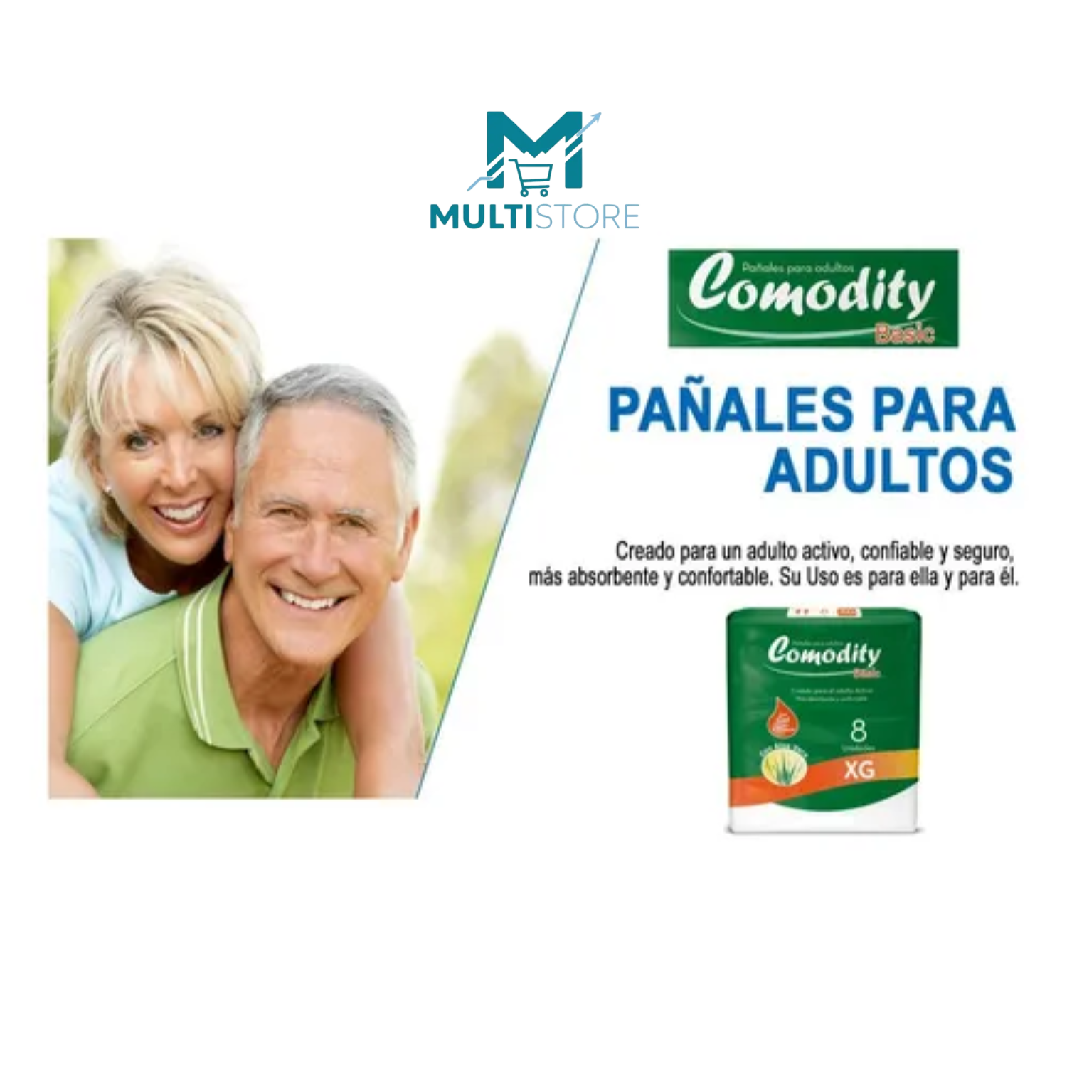 Pañales Adulto Comodity Basic Talla G Incontinencia Fuerte Grande-3