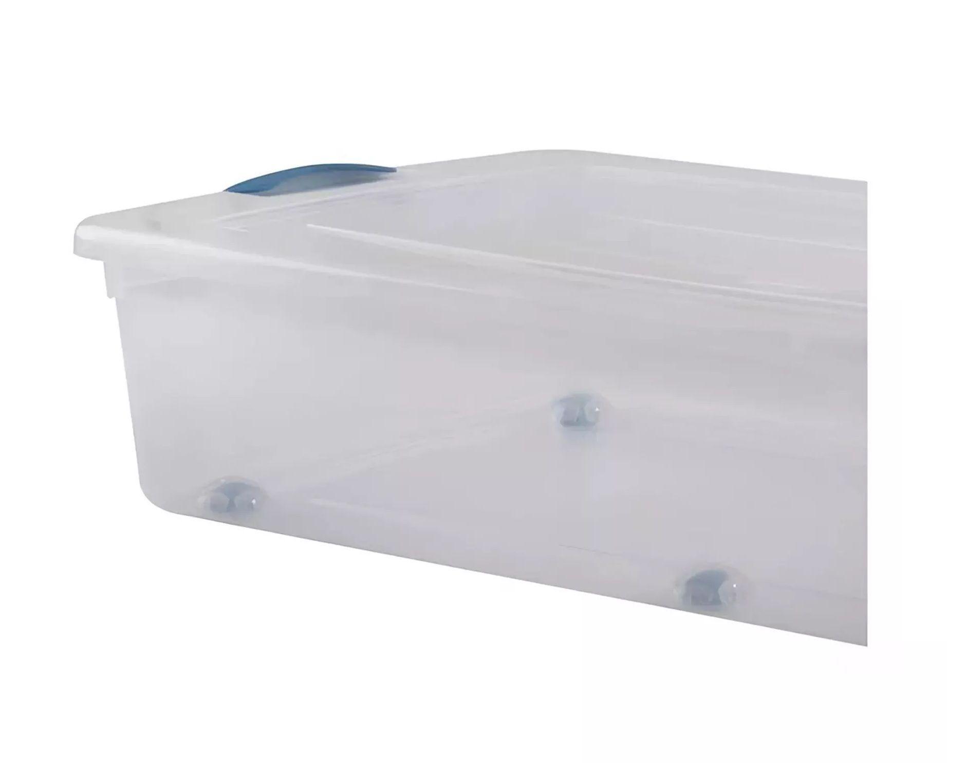 Caja Organizadora Bajo Cama 36 Litros Con Ruedas 3 Unidades Transparente Lisa-6
