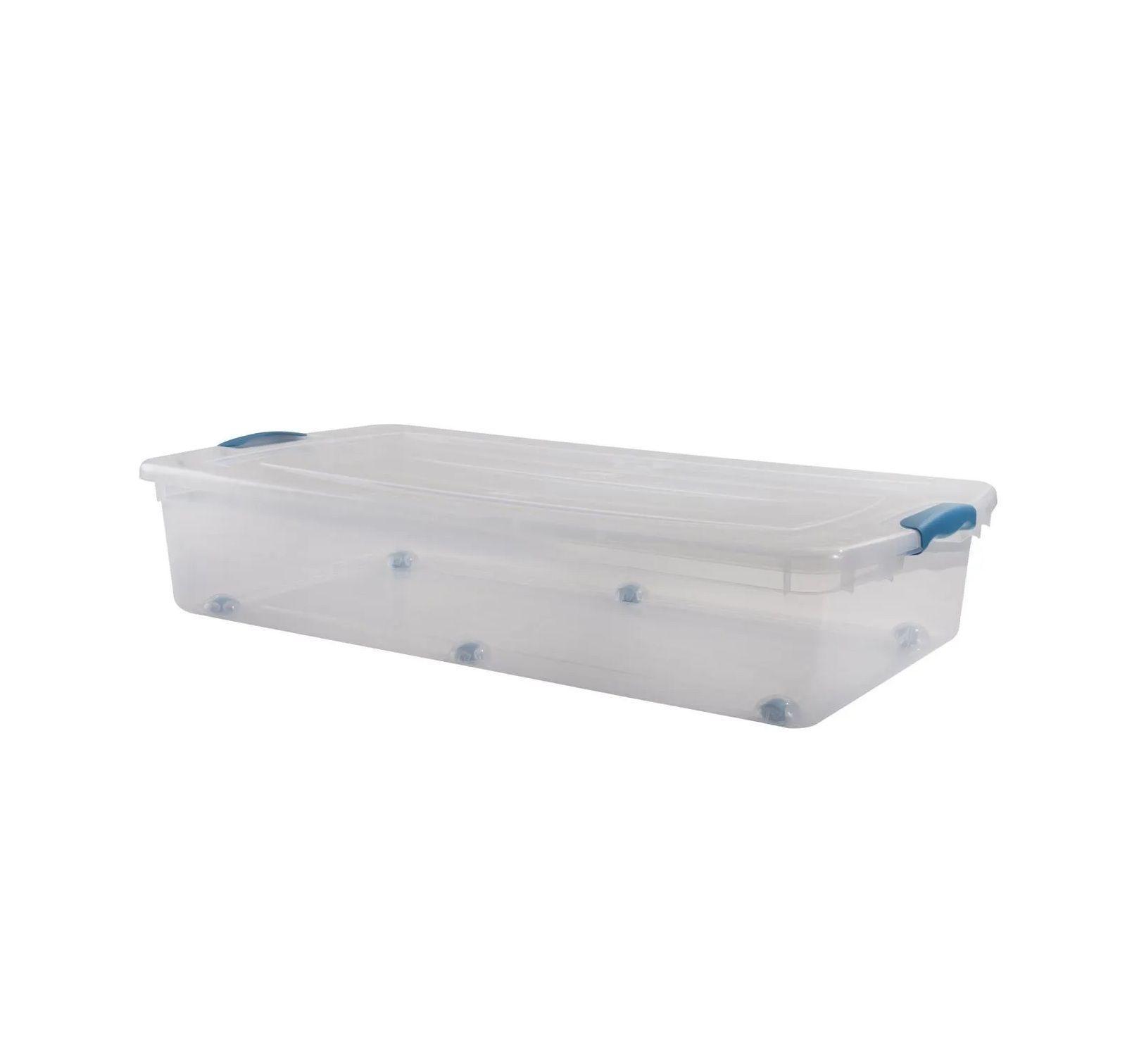 Caja Organizadora Bajo Cama 36 L Con Ruedas Wenco 5 Unidades Transparente Lisa-4