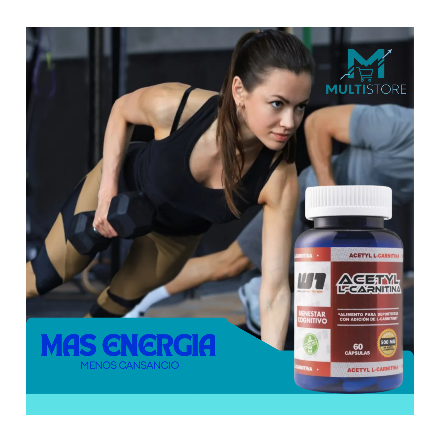 Acetyl L-carnitina W1 60 Capsulas Mente Y Rendimiento -3