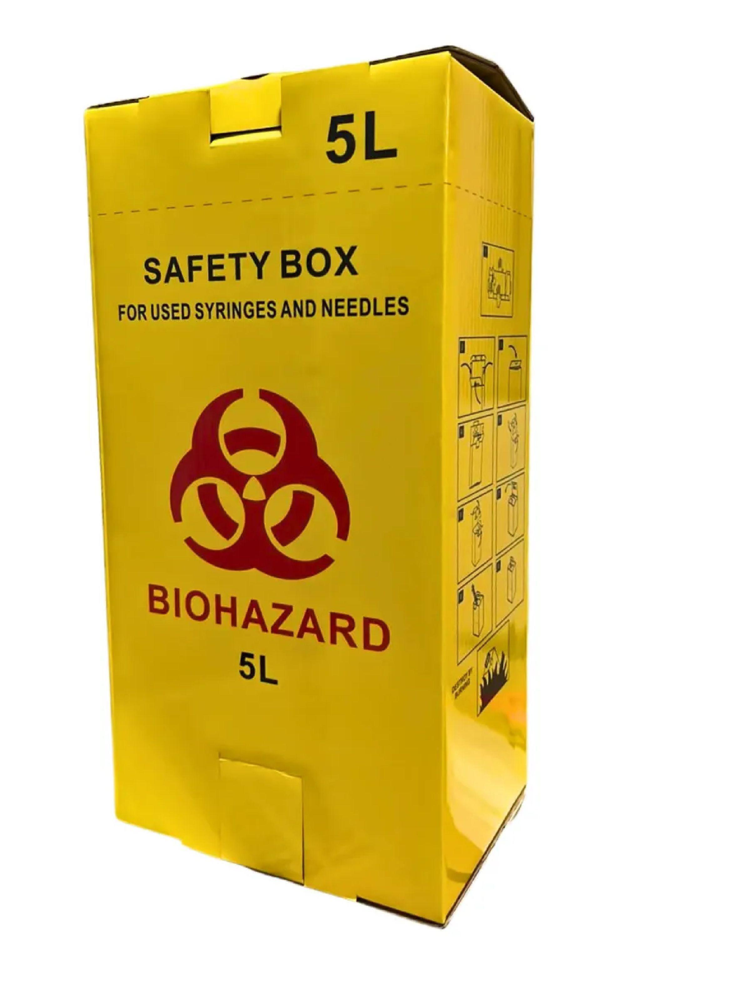 Caja Seguridad Biohazard 5 Litros Desecho Agujas Y Jeringas-0